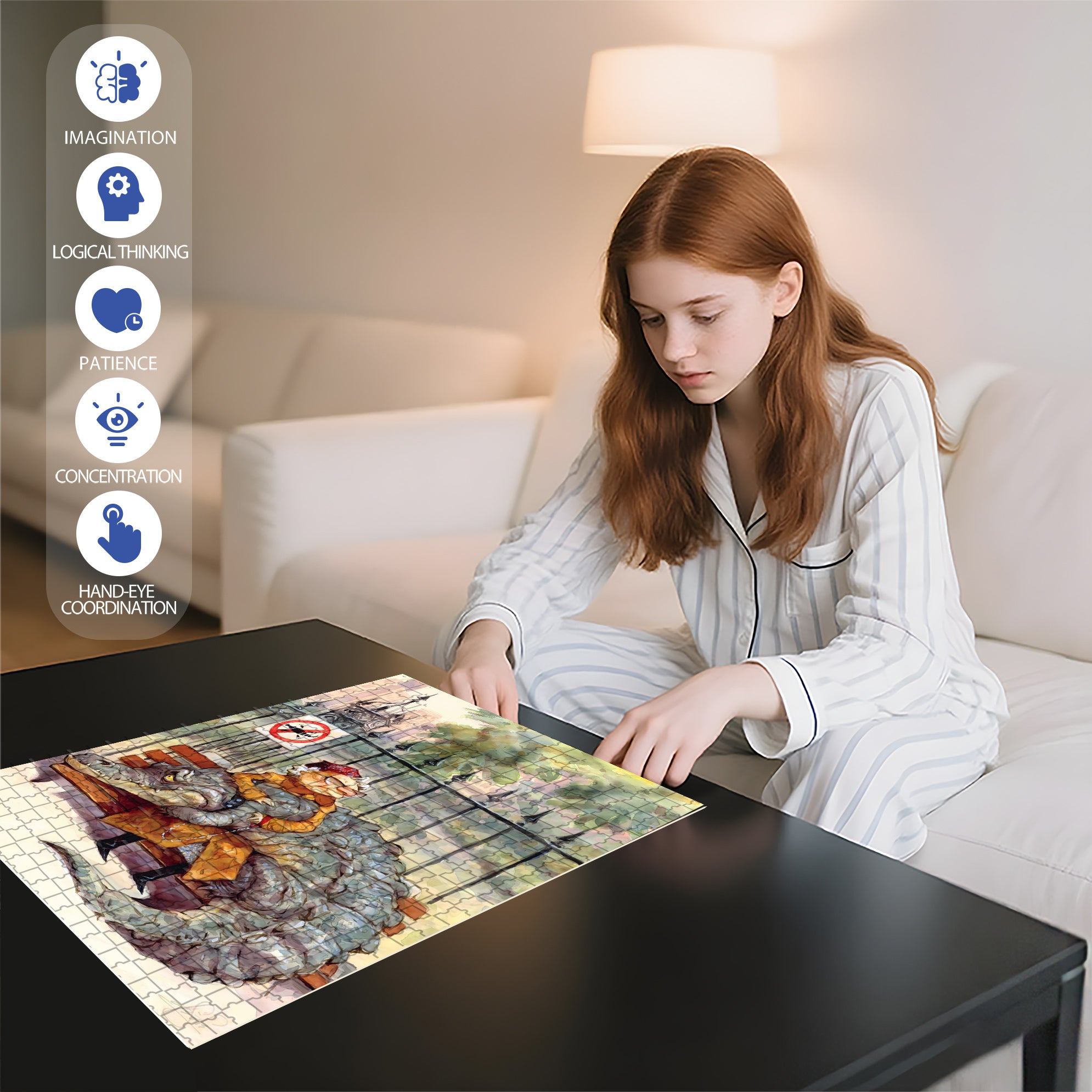 Crocodile Tears 500pcs/1000pcs Jigsaw Puzzle, Scratch-Resistant, Interactive Family Game & Brain-Boosting DIY Decor, Perfect for Halloween, Christmas & New Year Gifts, Family Puzzle Game