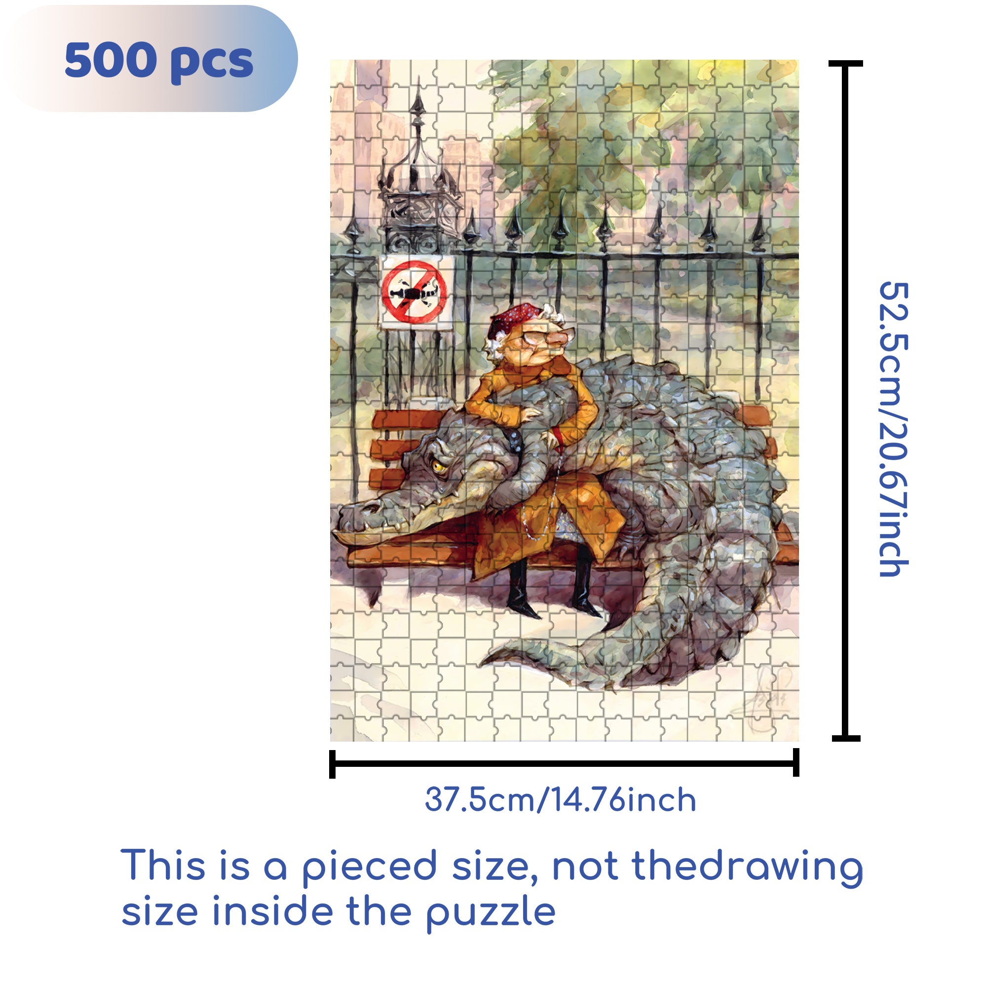 Crocodile Tears 500pcs/1000pcs Jigsaw Puzzle, Scratch-Resistant, Interactive Family Game & Brain-Boosting DIY Decor, Perfect for Halloween, Christmas & New Year Gifts, Family Puzzle Game