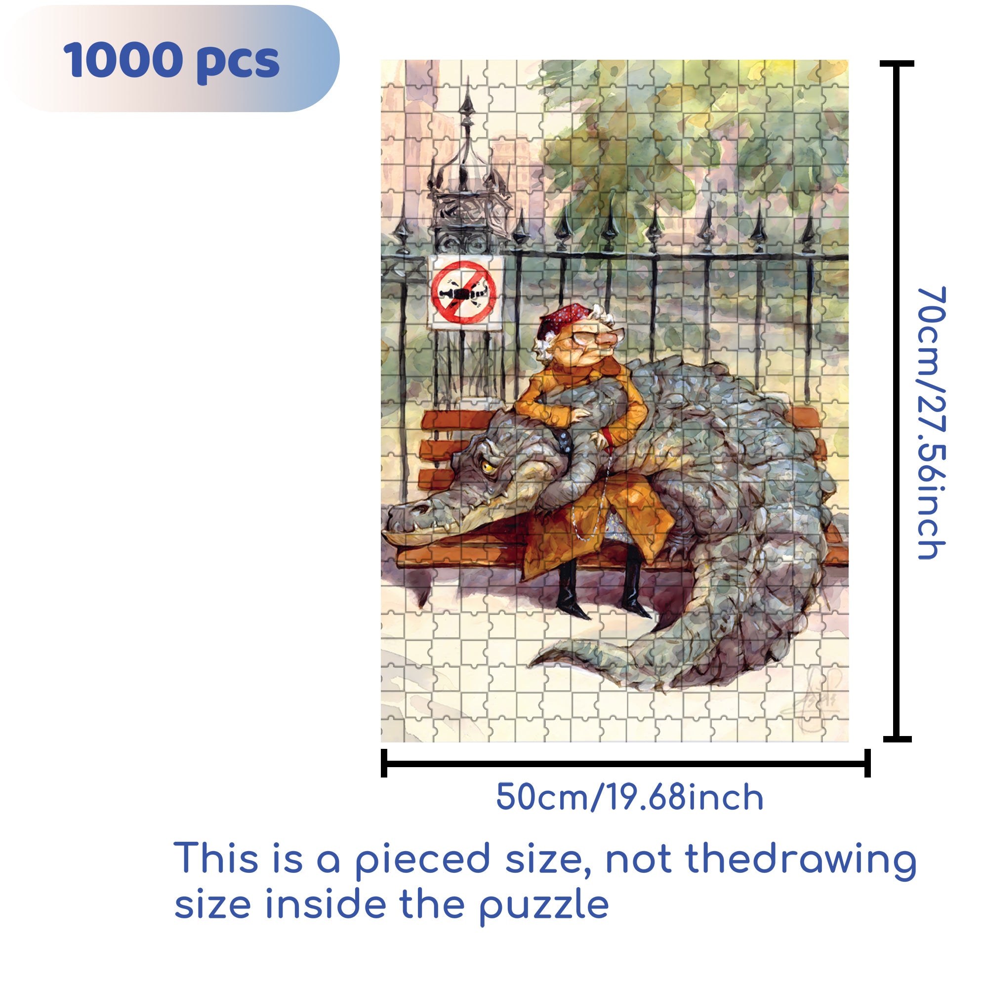 Crocodile Tears 500pcs/1000pcs Jigsaw Puzzle, Scratch-Resistant, Interactive Family Game & Brain-Boosting DIY Decor, Perfect for Halloween, Christmas & New Year Gifts, Family Puzzle Game