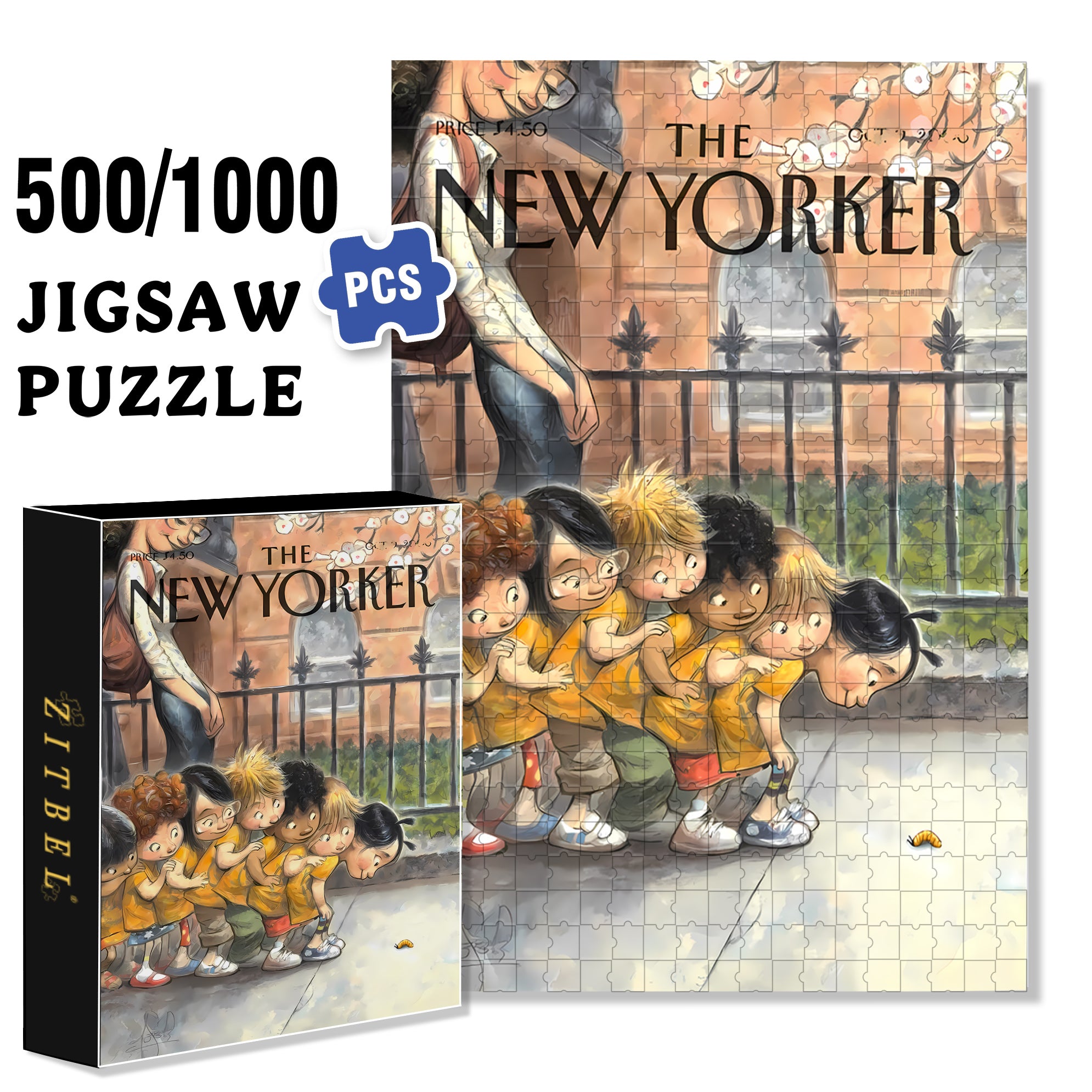 Curious Baby 500pcs/1000pcs Jigsaw Puzzle, Scratch-Resistant, Interactive Family Game & Brain-Boosting DIY Decor, Perfect for Halloween, Christmas & New Year Gifts, Family Puzzle Game