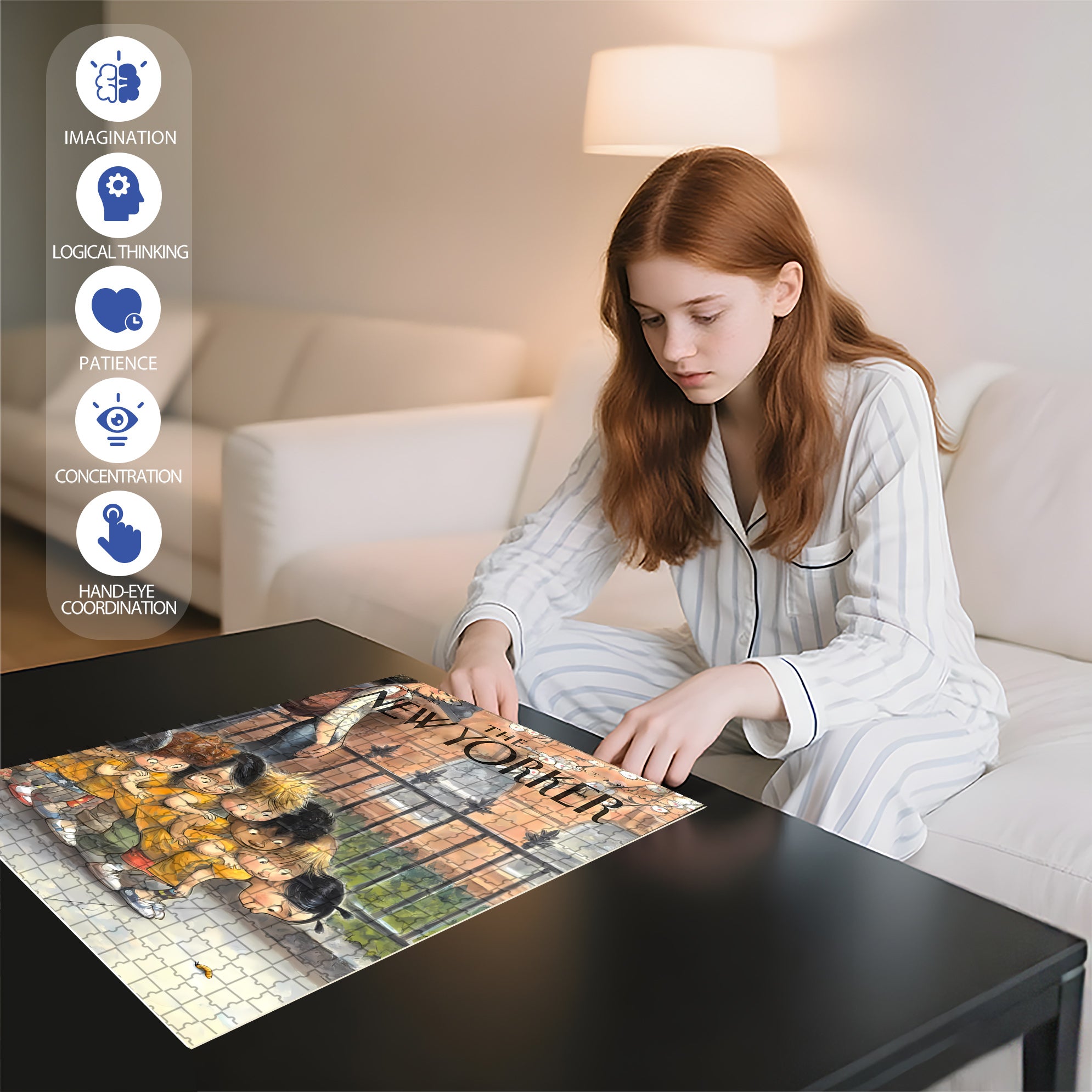 Curious Baby 500pcs/1000pcs Jigsaw Puzzle, Scratch-Resistant, Interactive Family Game & Brain-Boosting DIY Decor, Perfect for Halloween, Christmas & New Year Gifts, Family Puzzle Game