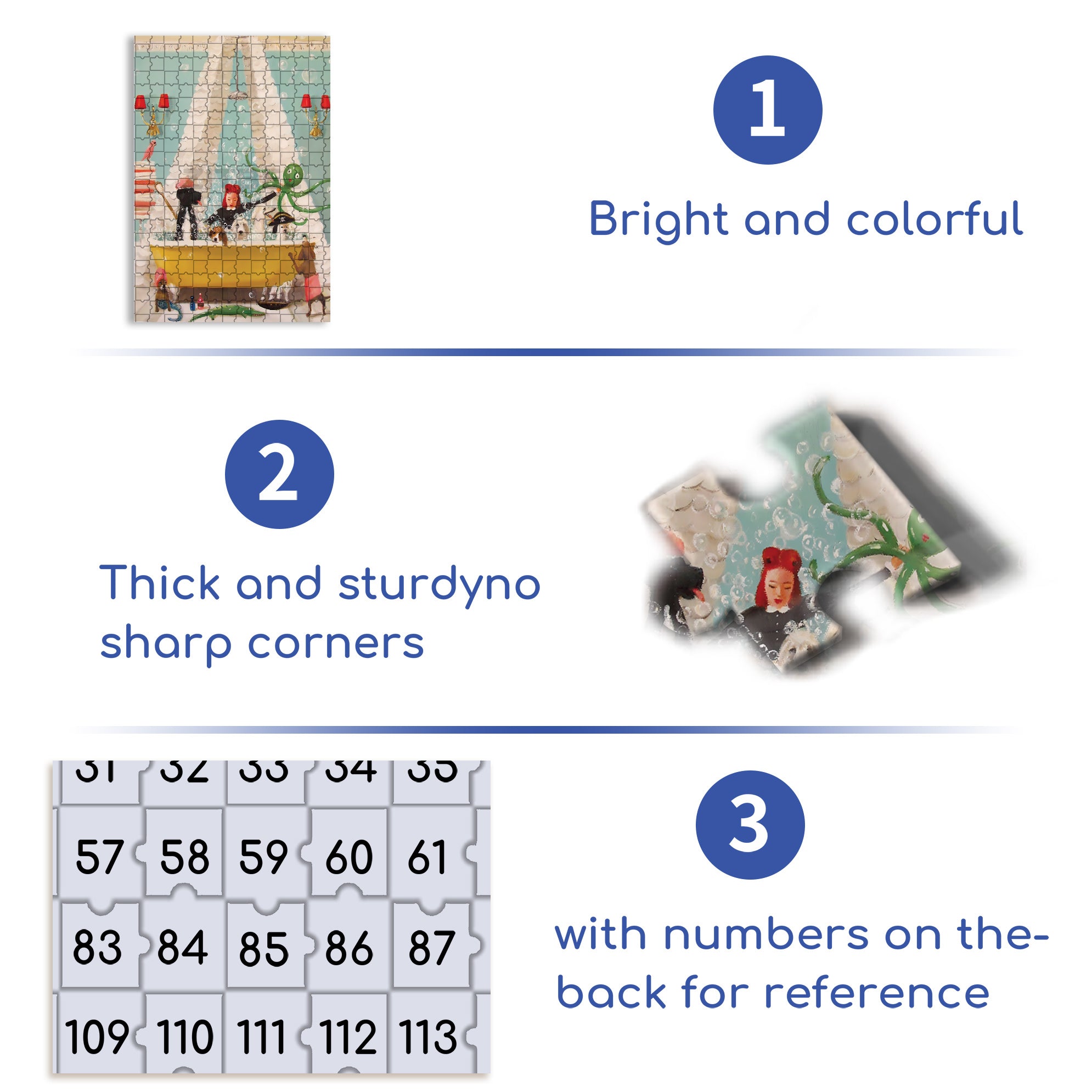 Doggie Bubble Bath 500pcs/1000pcs Jigsaw Puzzle, Scratch-Resistant, Interactive Family Game & Brain-Boosting DIY Decor, Perfect for Halloween, Christmas & New Year Gifts, Family Puzzle Game
