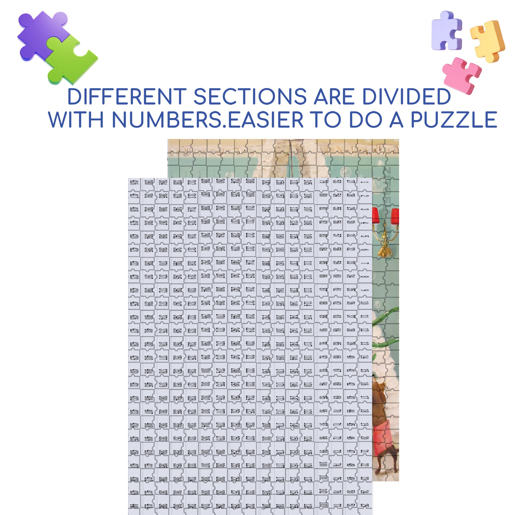 Doggie Bubble Bath 500pcs/1000pcs Jigsaw Puzzle, Scratch-Resistant, Interactive Family Game & Brain-Boosting DIY Decor, Perfect for Halloween, Christmas & New Year Gifts, Family Puzzle Game