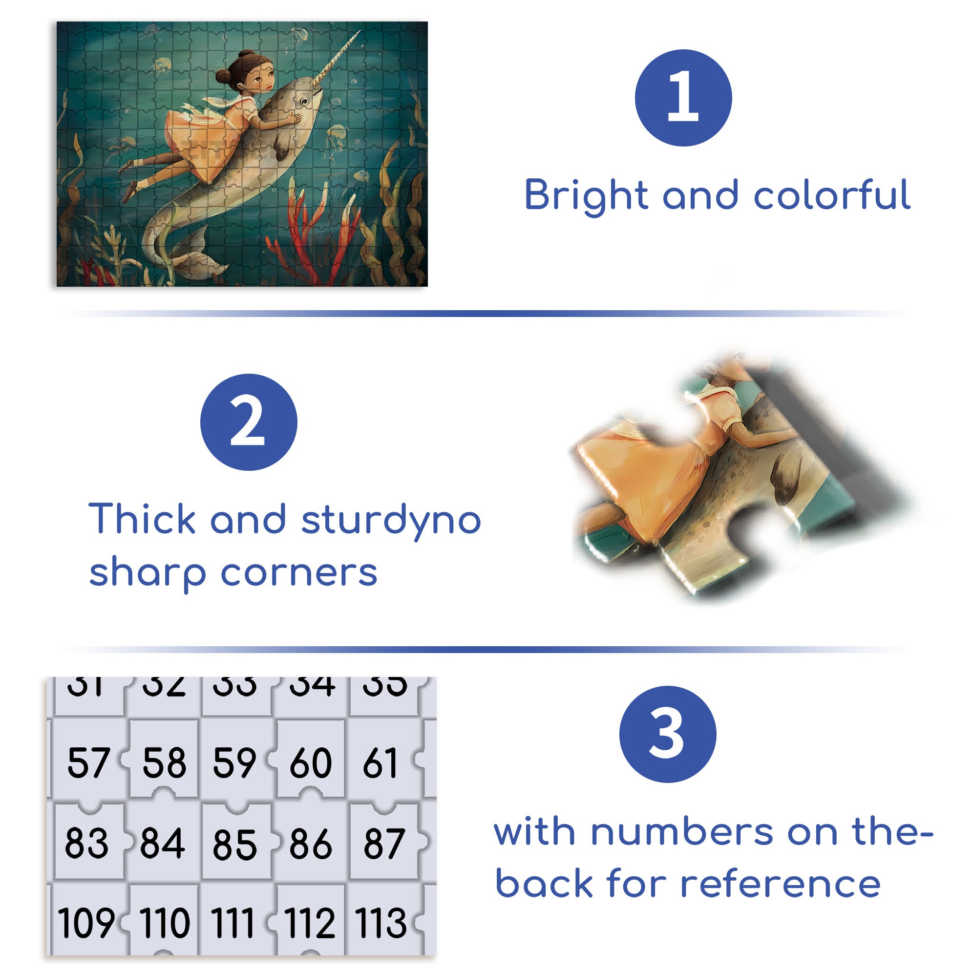 Dream Narwhal 500pcs/1000pcs Jigsaw Puzzle, Scratch-Resistant, Interactive Family Game & Brain-Boosting DIY Decor, Perfect for Halloween, Christmas & New Year Gifts, Family Puzzle Game