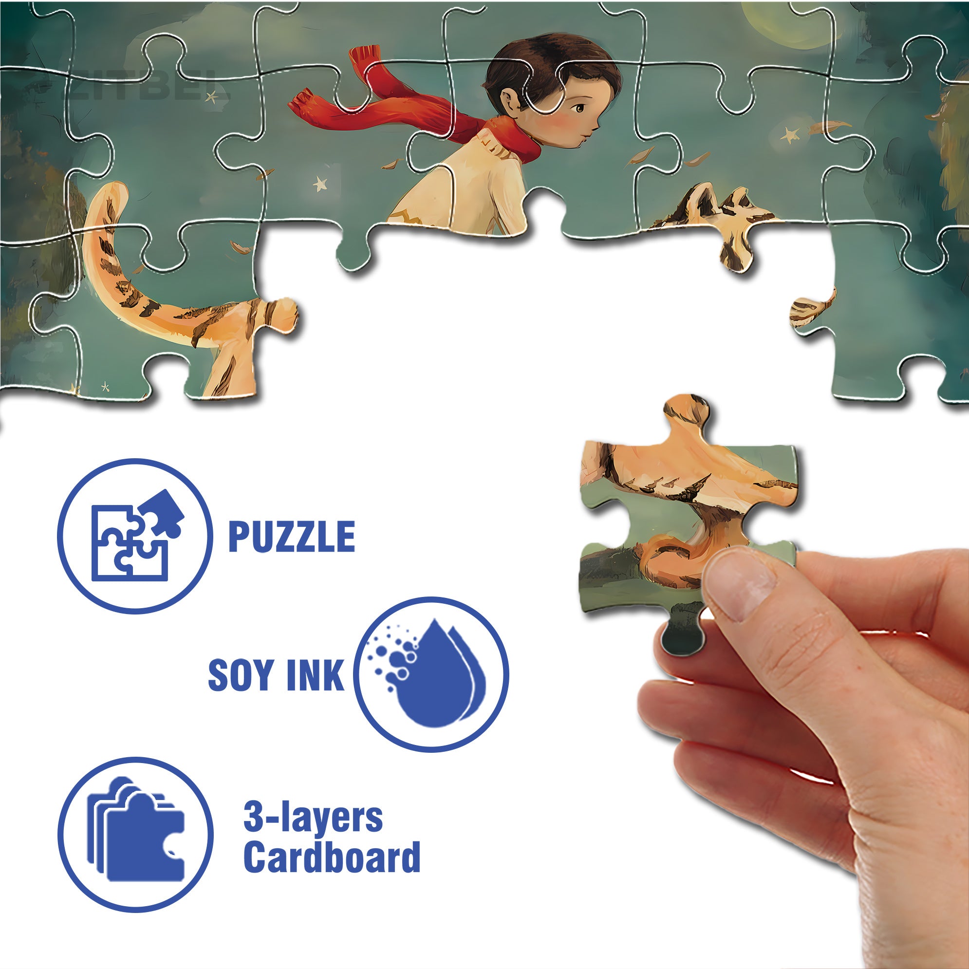 Dream Tiger 500pcs/1000pcs Jigsaw Puzzle, Scratch-Resistant, Interactive Family Game & Brain-Boosting DIY Decor, Perfect for Halloween, Christmas & New Year Gifts, Family Puzzle Game
