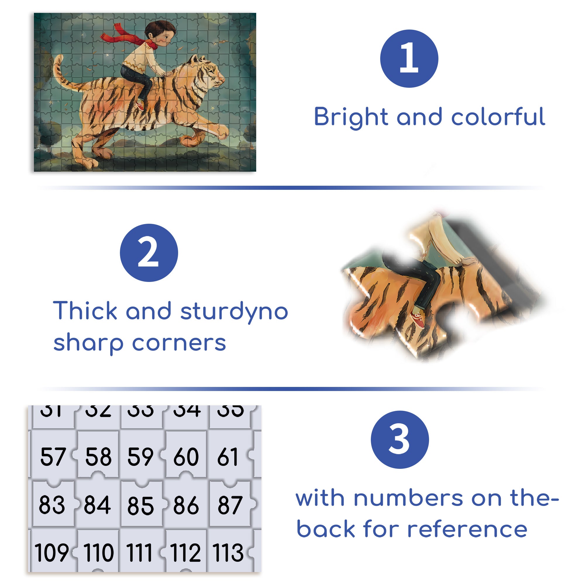Dream Tiger 500pcs/1000pcs Jigsaw Puzzle, Scratch-Resistant, Interactive Family Game & Brain-Boosting DIY Decor, Perfect for Halloween, Christmas & New Year Gifts, Family Puzzle Game