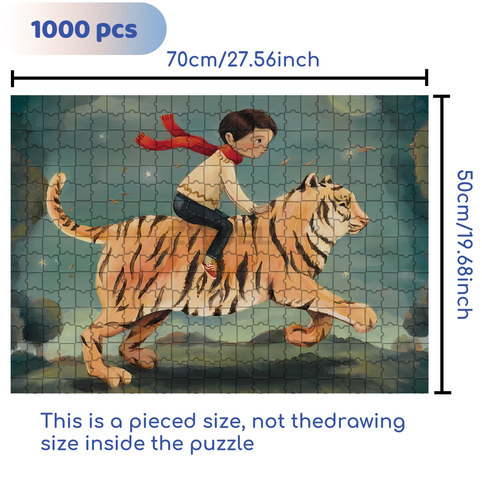 Dream Tiger 500pcs/1000pcs Jigsaw Puzzle, Scratch-Resistant, Interactive Family Game & Brain-Boosting DIY Decor, Perfect for Halloween, Christmas & New Year Gifts, Family Puzzle Game