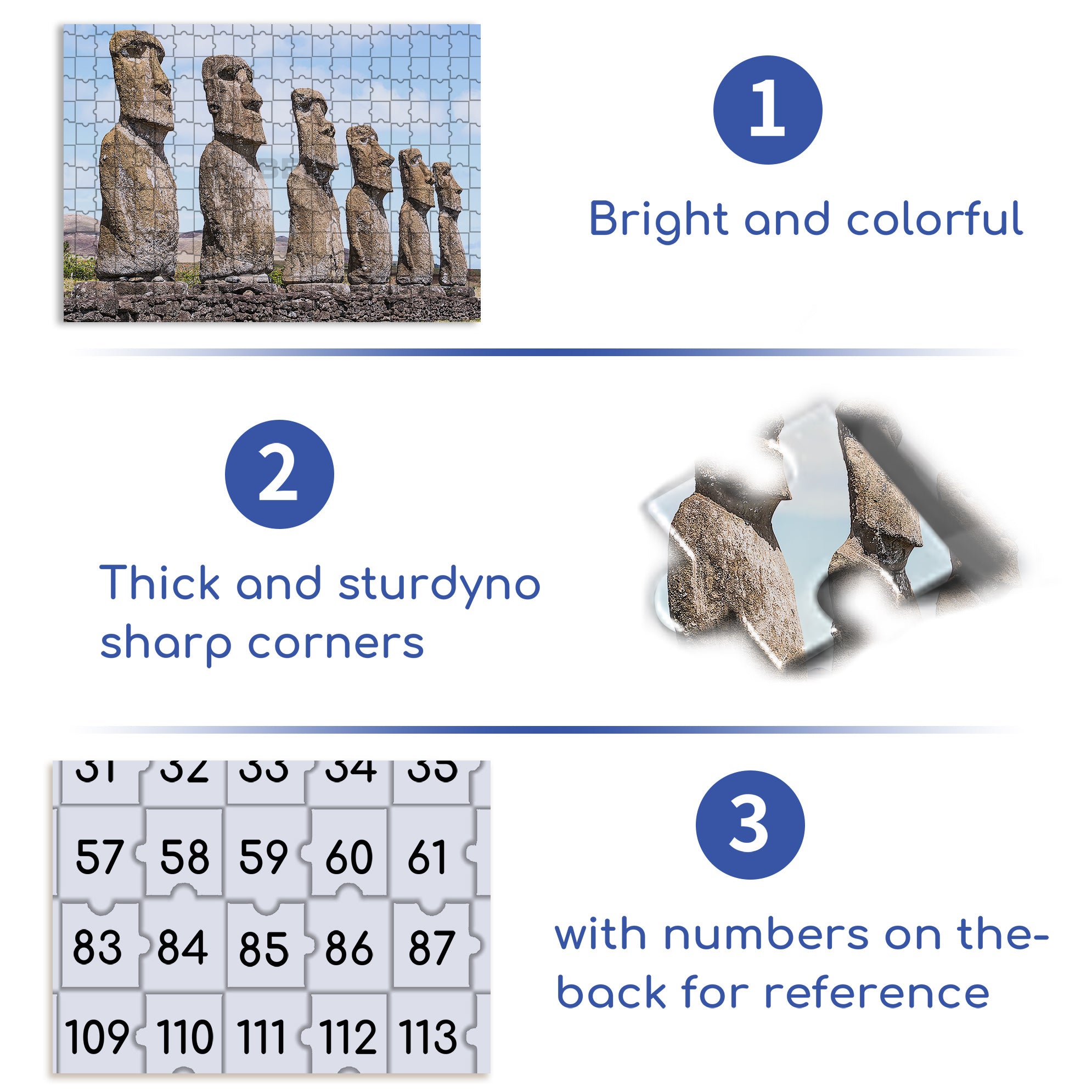 Easter Island 500pcs/1000pcs Jigsaw Puzzle, Scratch-Resistant, Interactive Family Game & Brain-Boosting DIY Decor, Perfect for Halloween, Christmas & New Year Gifts, Family Puzzle Game