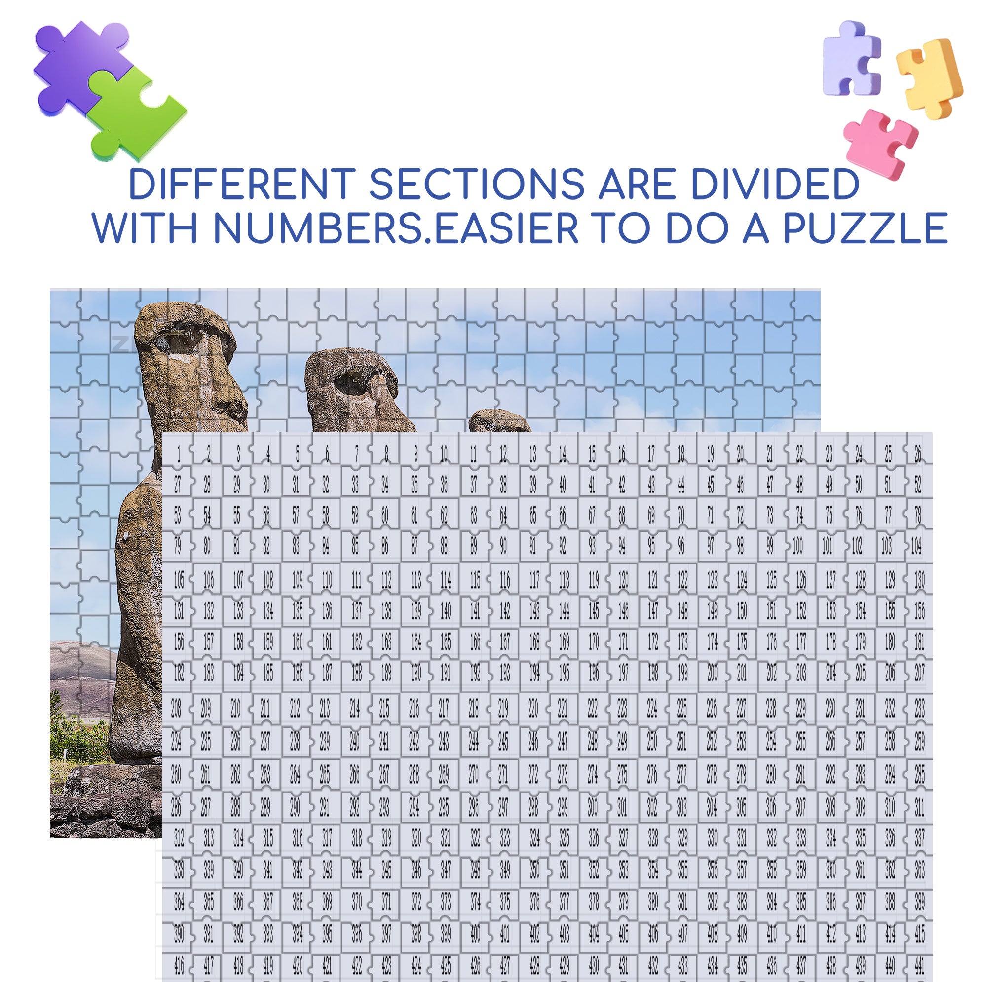Easter Island 500pcs/1000pcs Jigsaw Puzzle, Scratch-Resistant, Interactive Family Game & Brain-Boosting DIY Decor, Perfect for Halloween, Christmas & New Year Gifts, Family Puzzle Game