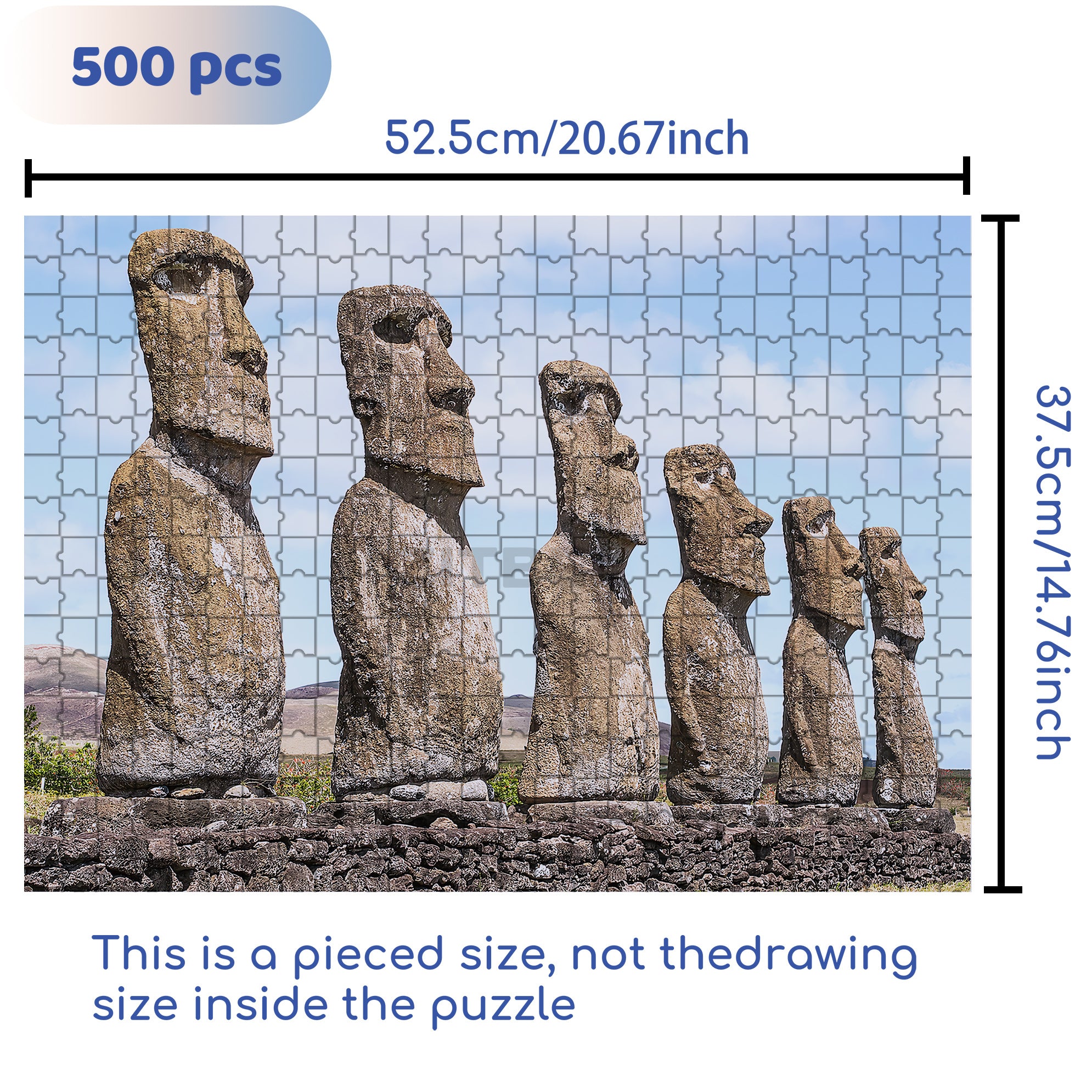 Easter Island 500pcs/1000pcs Jigsaw Puzzle, Scratch-Resistant, Interactive Family Game & Brain-Boosting DIY Decor, Perfect for Halloween, Christmas & New Year Gifts, Family Puzzle Game