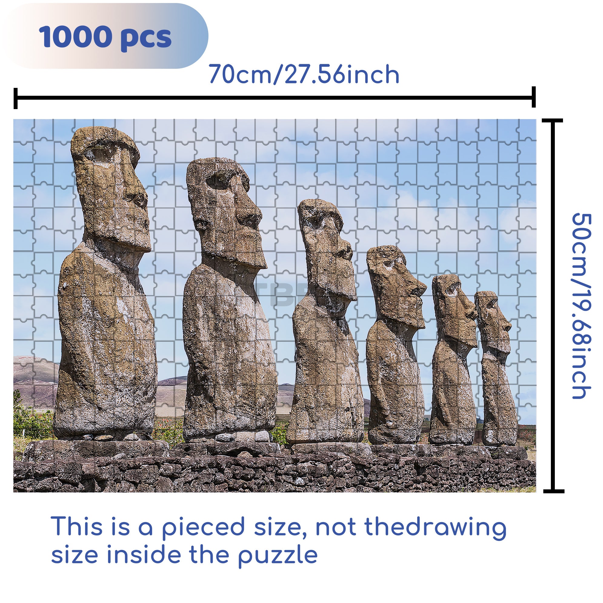 Easter Island 500pcs/1000pcs Jigsaw Puzzle, Scratch-Resistant, Interactive Family Game & Brain-Boosting DIY Decor, Perfect for Halloween, Christmas & New Year Gifts, Family Puzzle Game