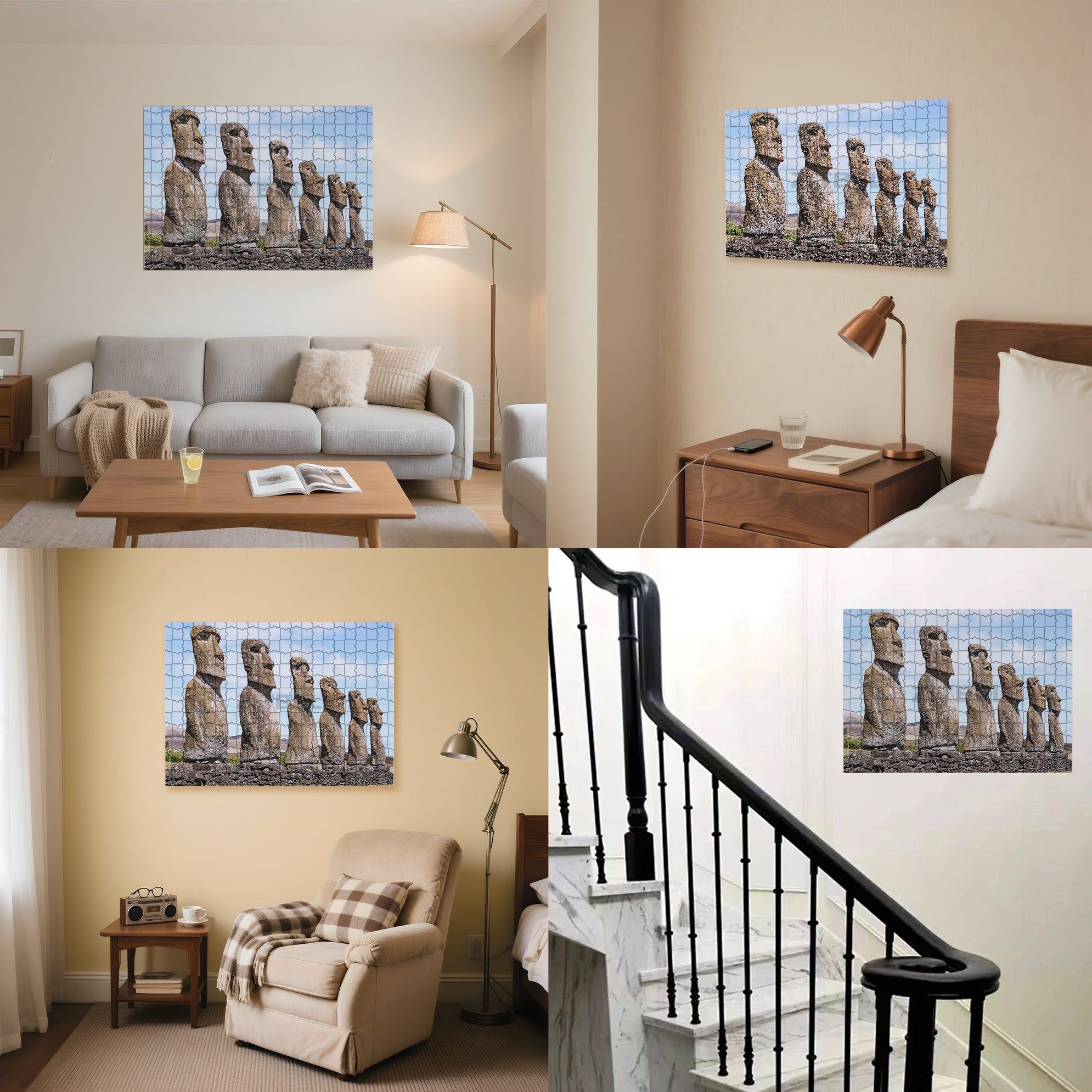 Easter Island 500pcs/1000pcs Jigsaw Puzzle, Scratch-Resistant, Interactive Family Game & Brain-Boosting DIY Decor, Perfect for Halloween, Christmas & New Year Gifts, Family Puzzle Game