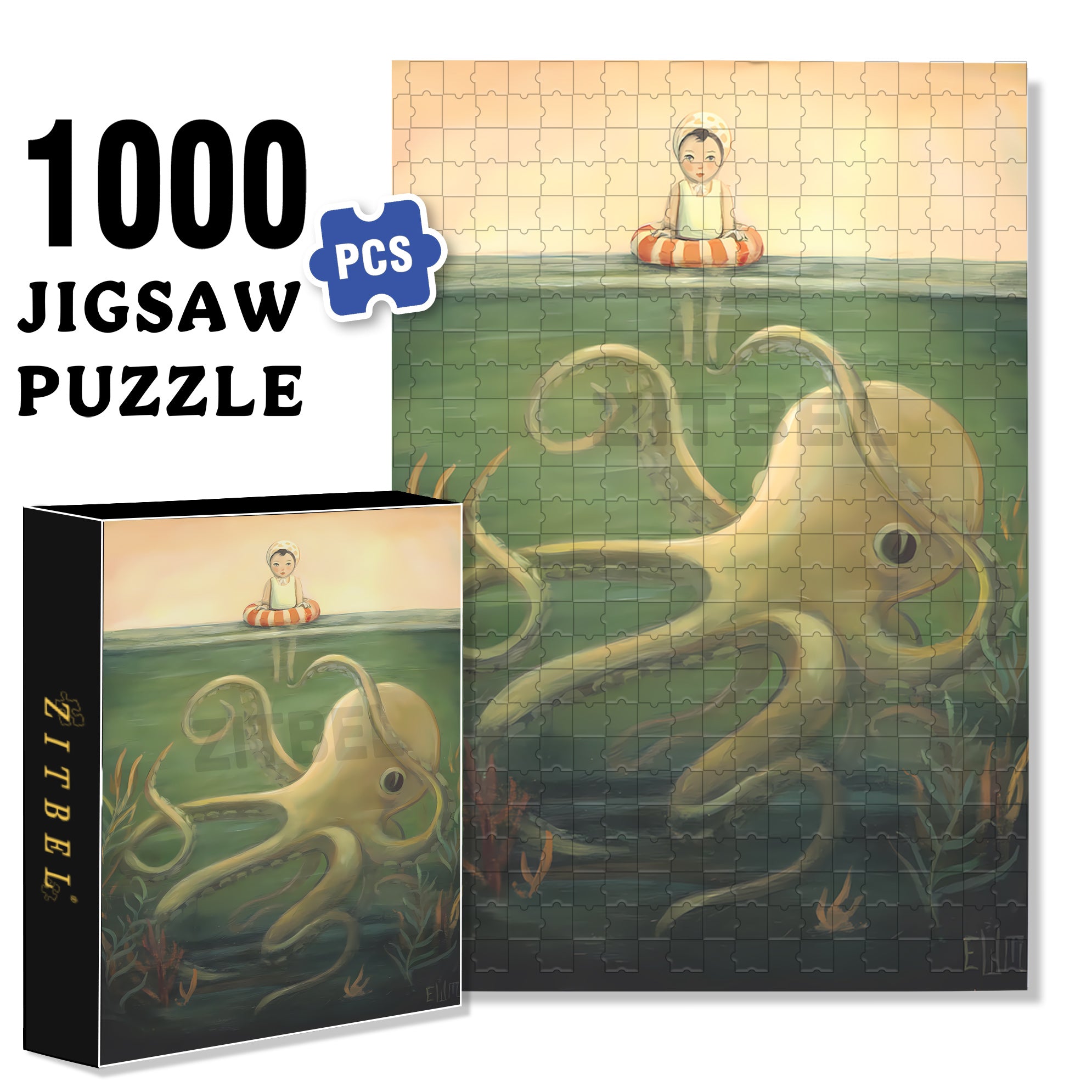 Eight Arms for You 500pcs/1000pcs Jigsaw Puzzle, Scratch-Resistant, Interactive Family Game & Brain-Boosting DIY Decor, Perfect for Halloween, Christmas & New Year Gifts, Family Puzzle Game