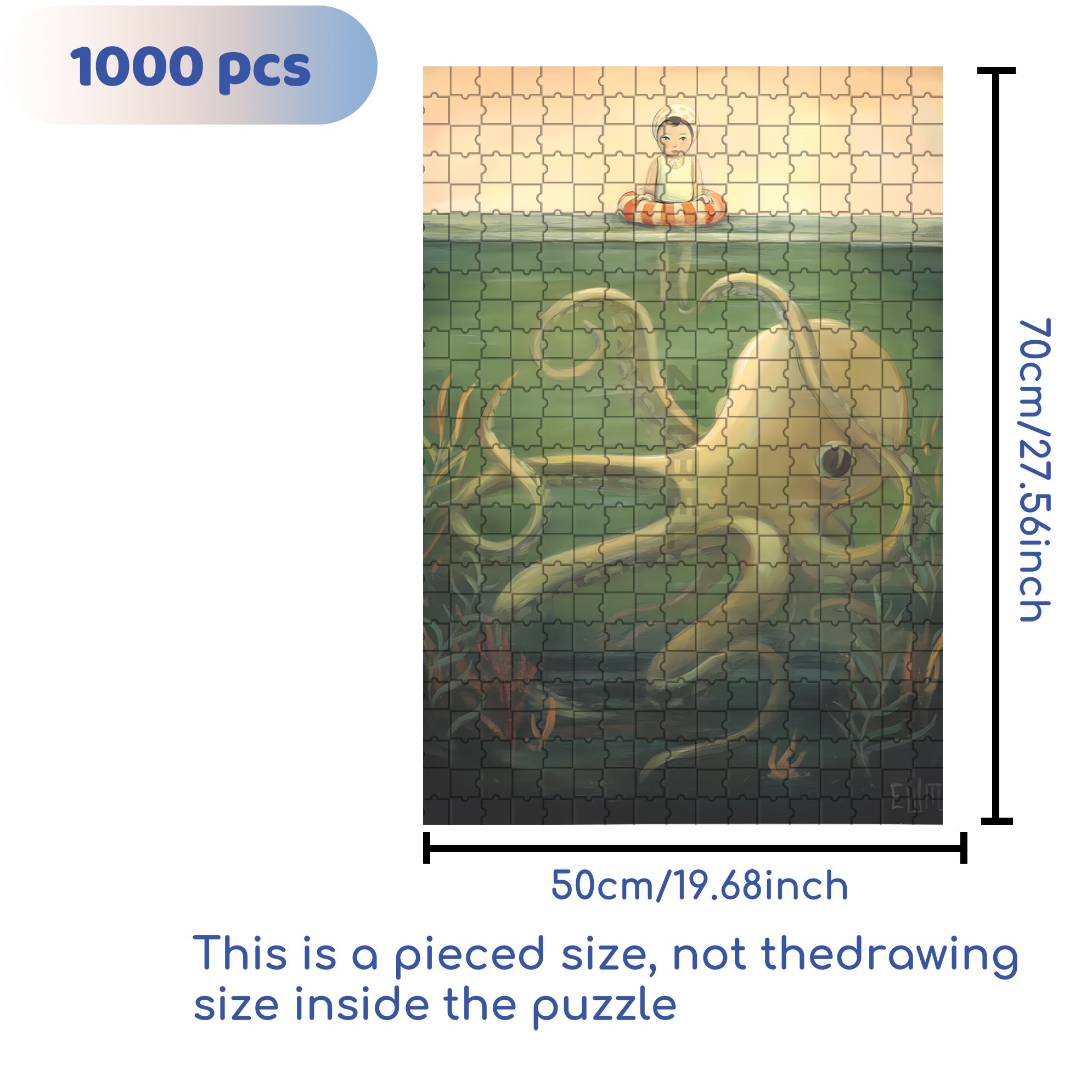 Eight Arms for You 500pcs/1000pcs Jigsaw Puzzle, Scratch-Resistant, Interactive Family Game & Brain-Boosting DIY Decor, Perfect for Halloween, Christmas & New Year Gifts, Family Puzzle Game