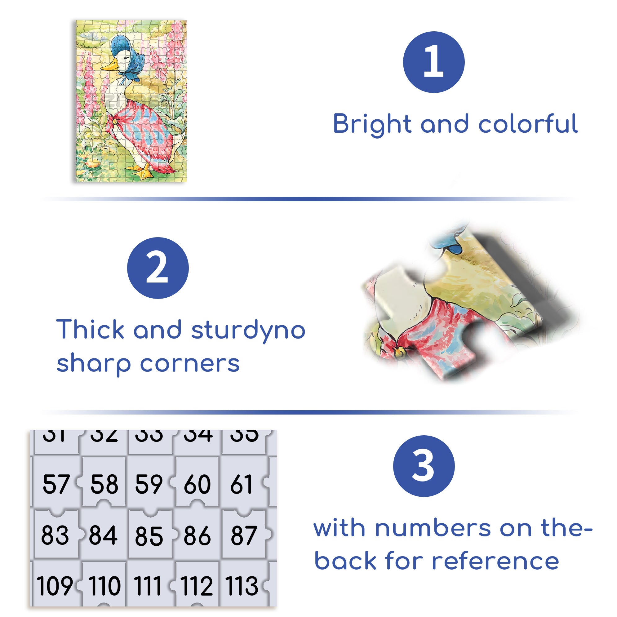 Jemima Puddle-Duck 500pcs/1000pcs Jigsaw Puzzle, Scratch-Resistant, Interactive Family Game & Brain-Boosting DIY Decor, Perfect for Halloween, Christmas & New Year Gifts, Family Puzzle Game