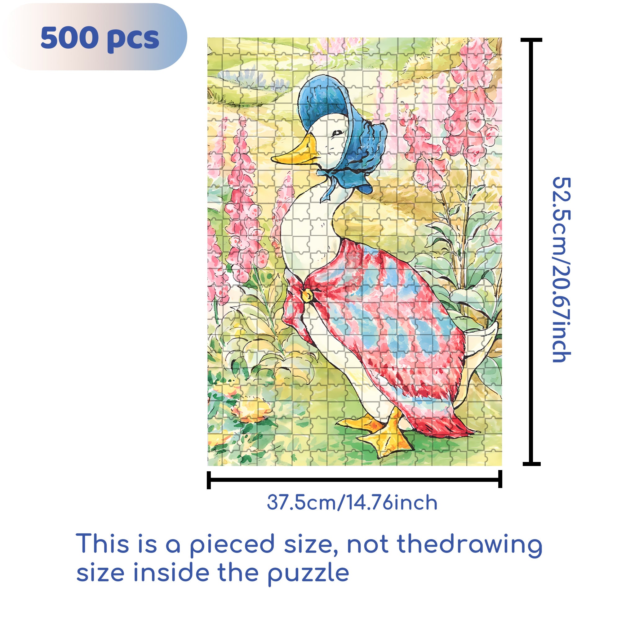Jemima Puddle-Duck 500pcs/1000pcs Jigsaw Puzzle, Scratch-Resistant, Interactive Family Game & Brain-Boosting DIY Decor, Perfect for Halloween, Christmas & New Year Gifts, Family Puzzle Game