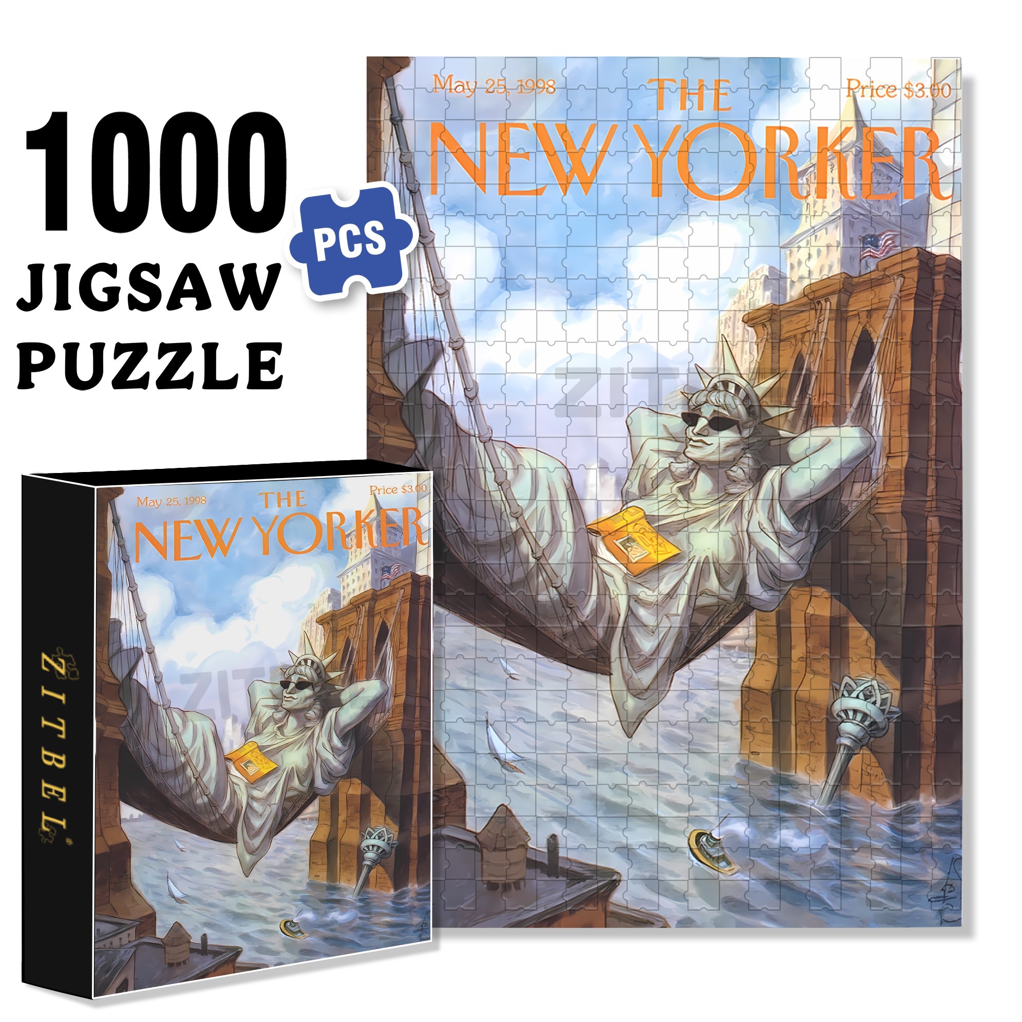 Liberty 500pcs/1000pcs Jigsaw Puzzle, Scratch-Resistant, Interactive Family Game & Brain-Boosting DIY Decor, Perfect for Halloween, Christmas & New Year Gifts, Family Puzzle Game