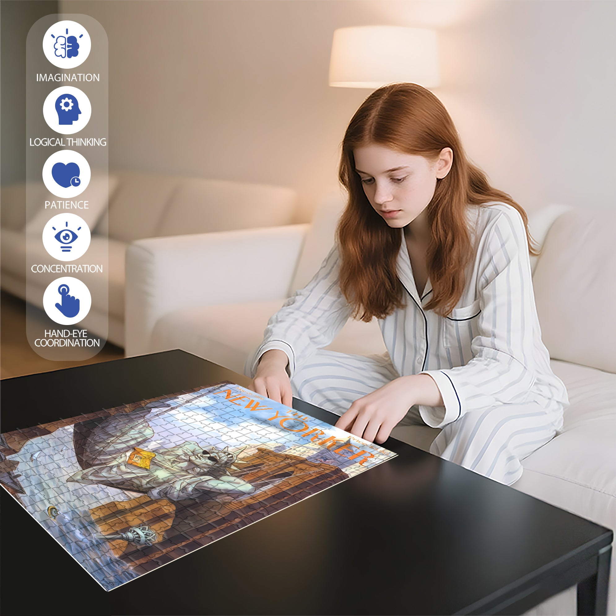 Liberty 500pcs/1000pcs Jigsaw Puzzle, Scratch-Resistant, Interactive Family Game & Brain-Boosting DIY Decor, Perfect for Halloween, Christmas & New Year Gifts, Family Puzzle Game
