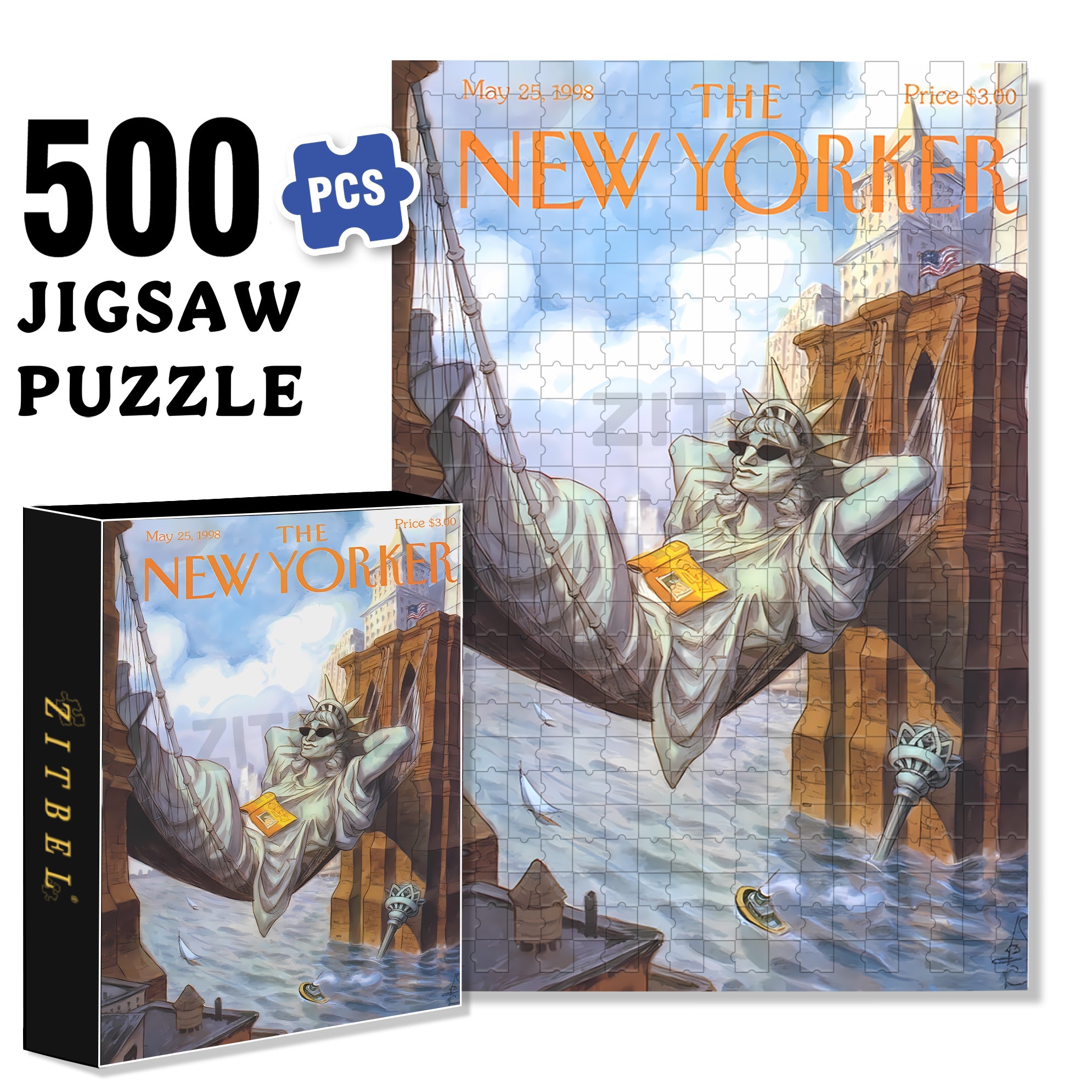 Liberty 500pcs/1000pcs Jigsaw Puzzle, Scratch-Resistant, Interactive Family Game & Brain-Boosting DIY Decor, Perfect for Halloween, Christmas & New Year Gifts, Family Puzzle Game