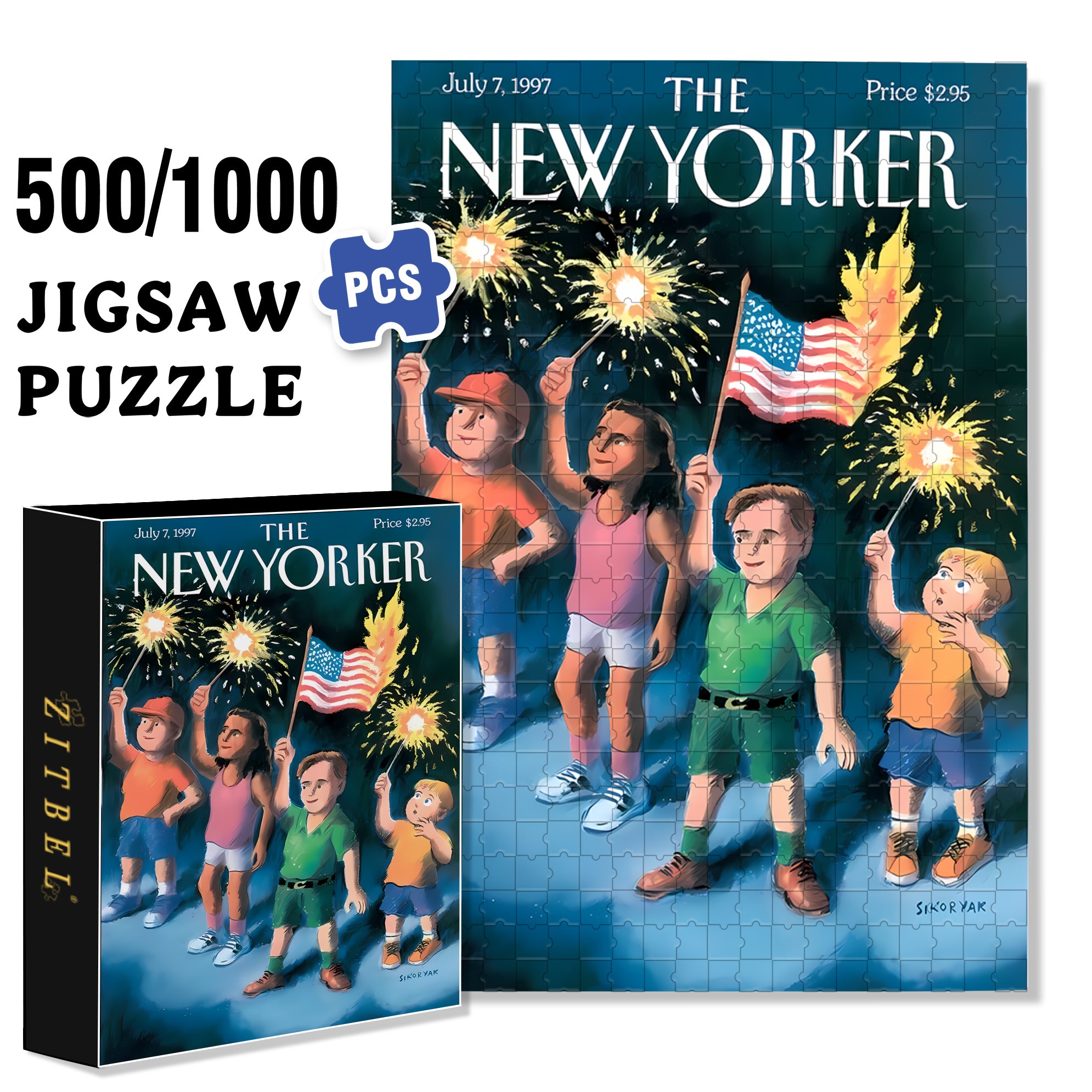 Long Live America 500pcs/1000pcs Jigsaw Puzzle, Scratch-Resistant, Interactive Family Game & Brain-Boosting DIY Decor, Perfect for Halloween, Christmas & New Year Gifts, Family Puzzle Game
