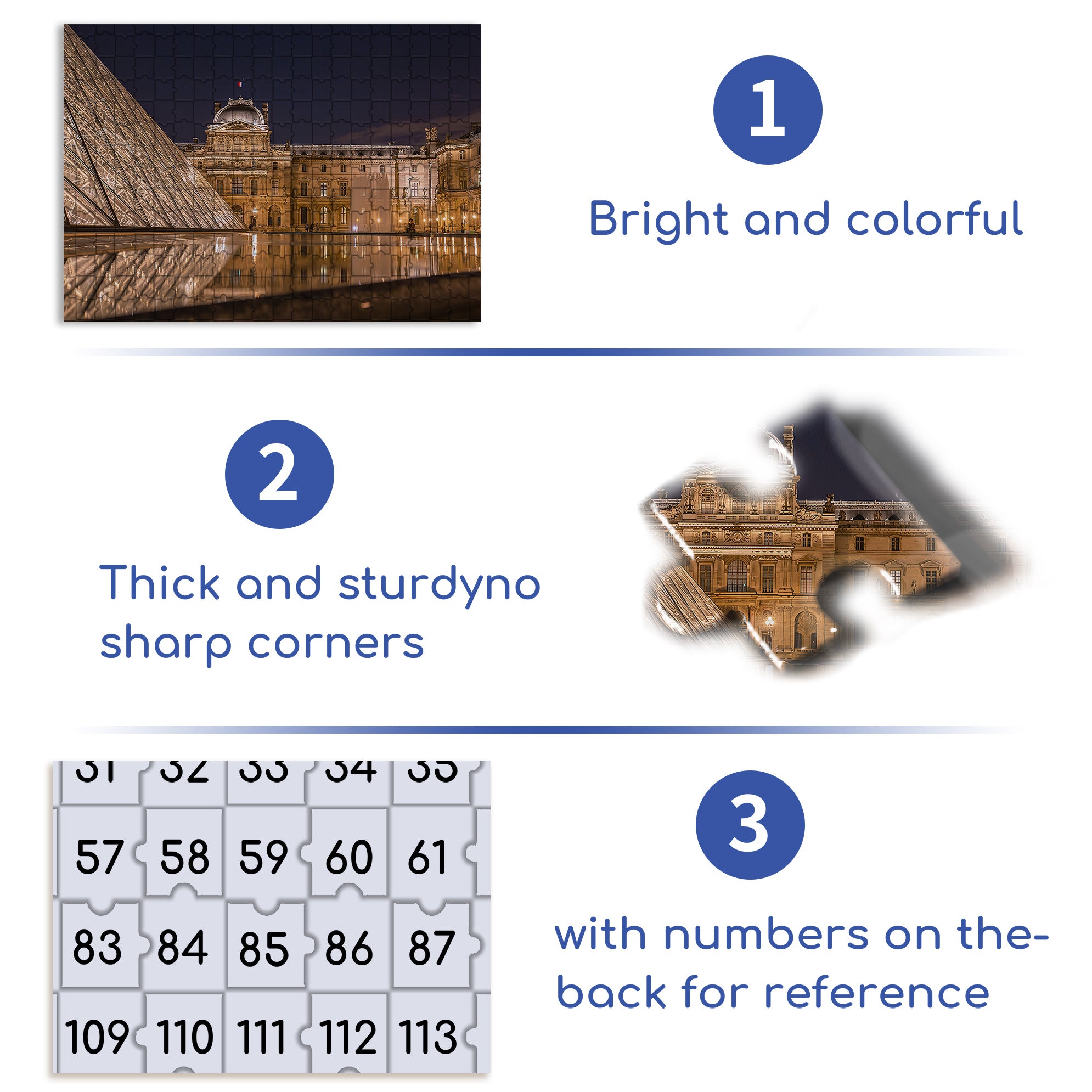 Louvre Museum, France 500pcs/1000pcs Jigsaw Puzzle, Scratch-Resistant, Interactive Family Game & Brain-Boosting DIY Decor, Perfect for Halloween, Christmas & New Year Gifts, Family Puzzle Game