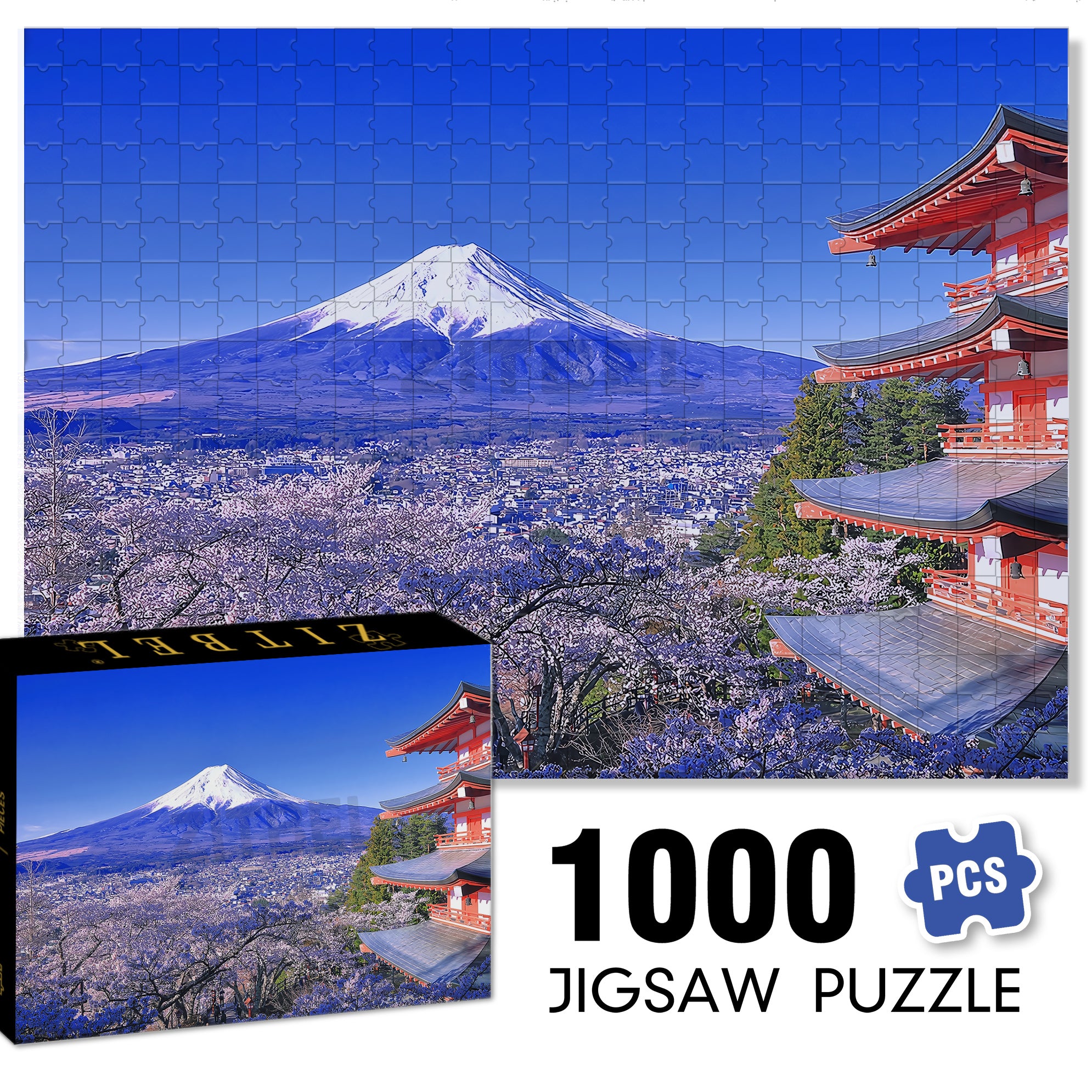 Mount Fuji 500pcs/1000pcs Jigsaw Puzzle, Scratch-Resistant, Interactive Family Game & Brain-Boosting DIY Decor, Perfect for Halloween, Christmas & New Year Gifts, Family Puzzle Game