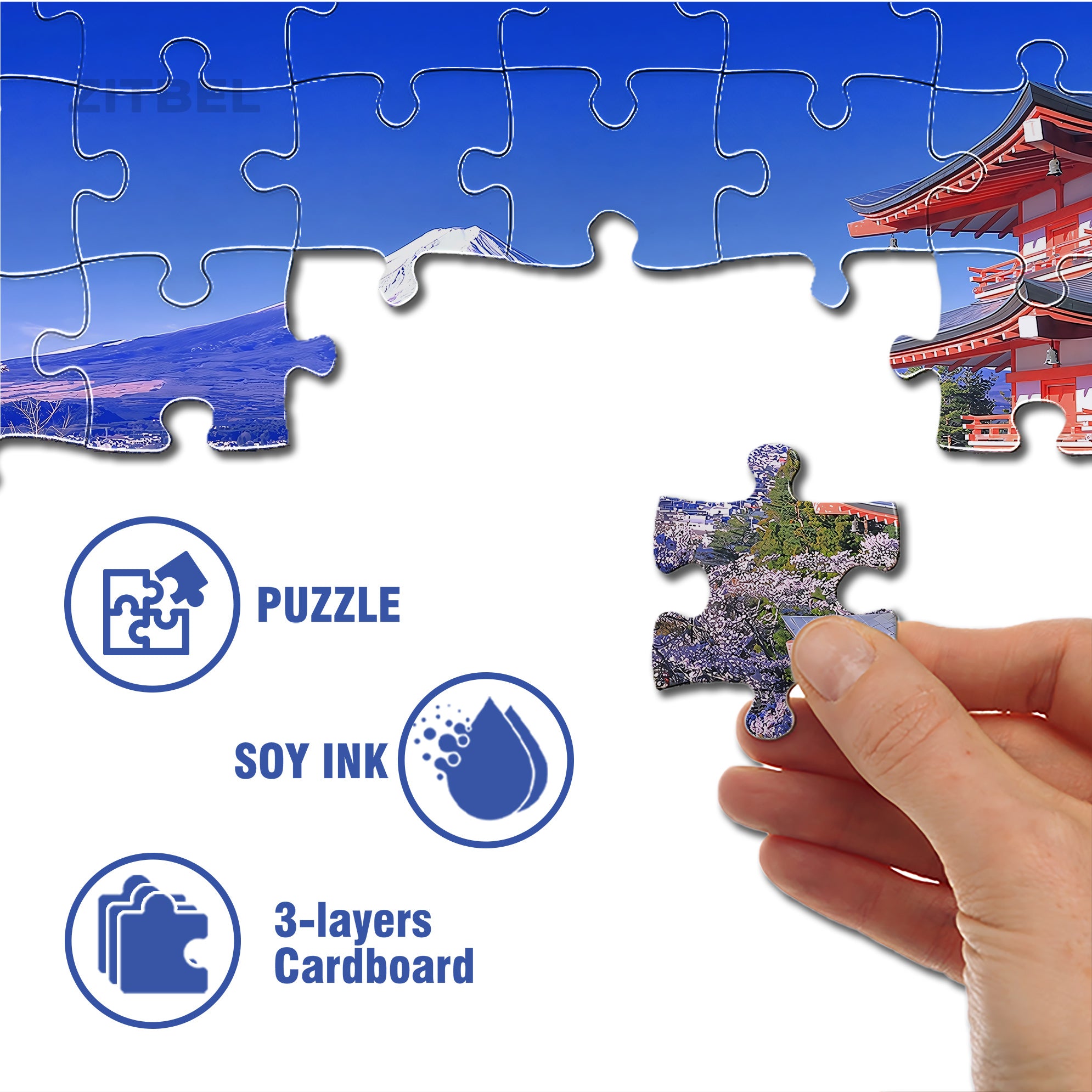 Mount Fuji 500pcs/1000pcs Jigsaw Puzzle, Scratch-Resistant, Interactive Family Game & Brain-Boosting DIY Decor, Perfect for Halloween, Christmas & New Year Gifts, Family Puzzle Game