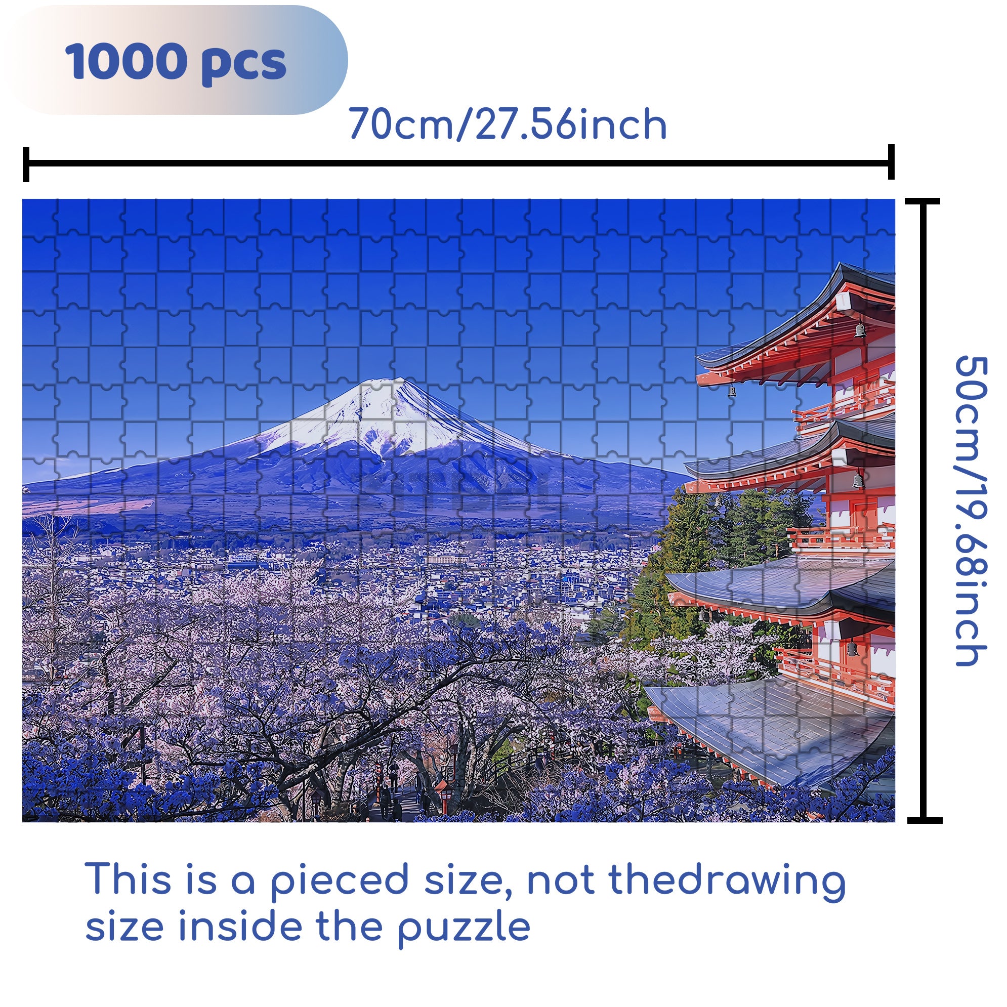 Mount Fuji 500pcs/1000pcs Jigsaw Puzzle, Scratch-Resistant, Interactive Family Game & Brain-Boosting DIY Decor, Perfect for Halloween, Christmas & New Year Gifts, Family Puzzle Game