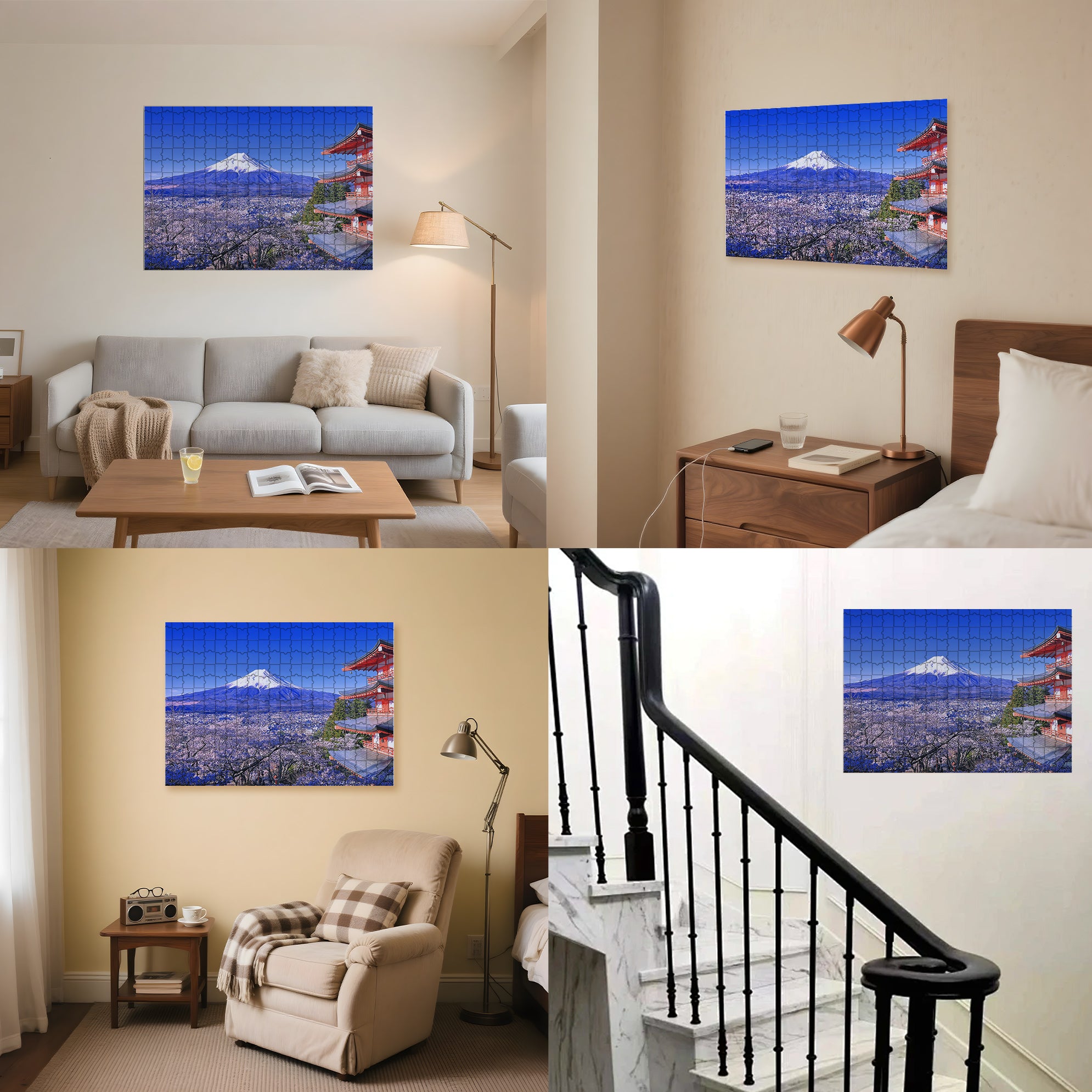 Mount Fuji 500pcs/1000pcs Jigsaw Puzzle, Scratch-Resistant, Interactive Family Game & Brain-Boosting DIY Decor, Perfect for Halloween, Christmas & New Year Gifts, Family Puzzle Game