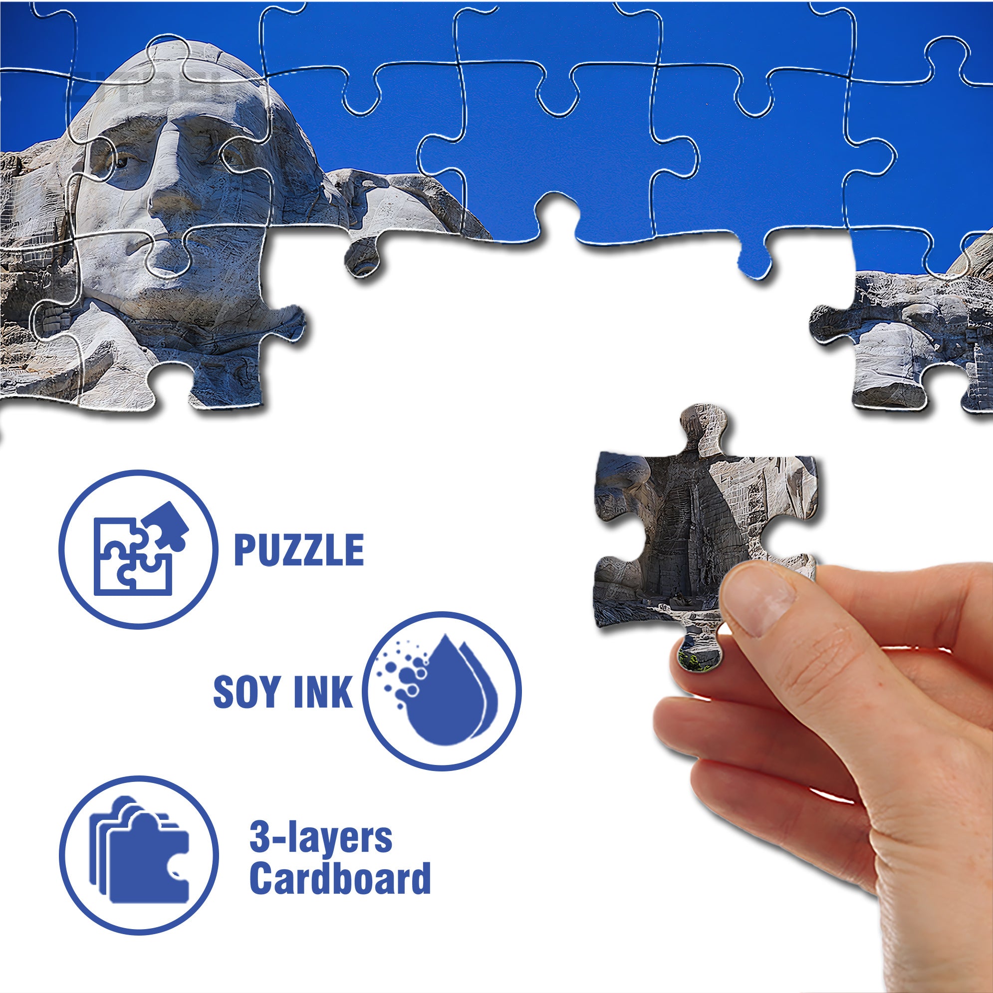Mount Rushmore 500pcs/1000pcs Jigsaw Puzzle, Scratch-Resistant, Interactive Family Game & Brain-Boosting DIY Decor, Perfect for Halloween, Christmas & New Year Gifts, Family Puzzle Game