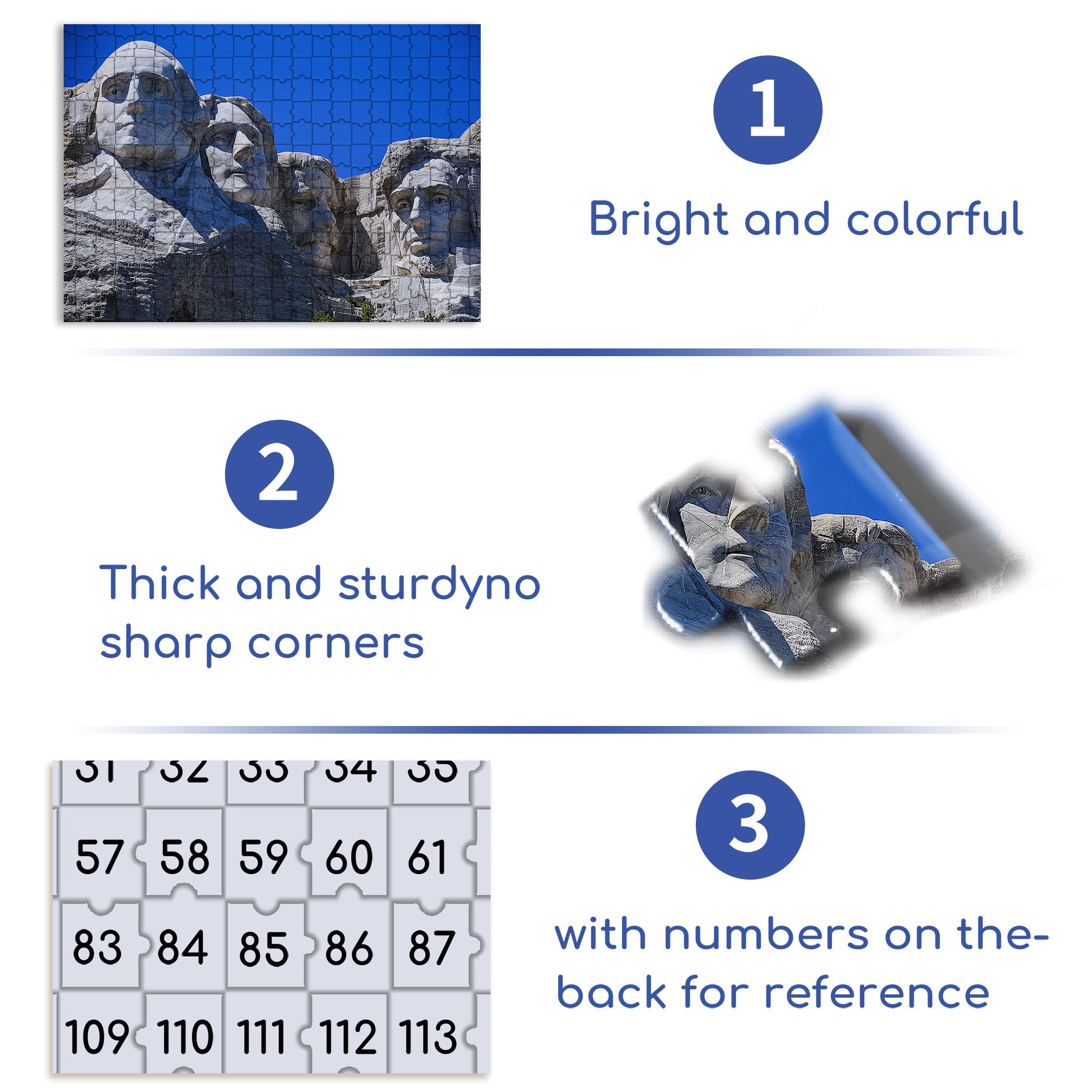 Mount Rushmore 500pcs/1000pcs Jigsaw Puzzle, Scratch-Resistant, Interactive Family Game & Brain-Boosting DIY Decor, Perfect for Halloween, Christmas & New Year Gifts, Family Puzzle Game