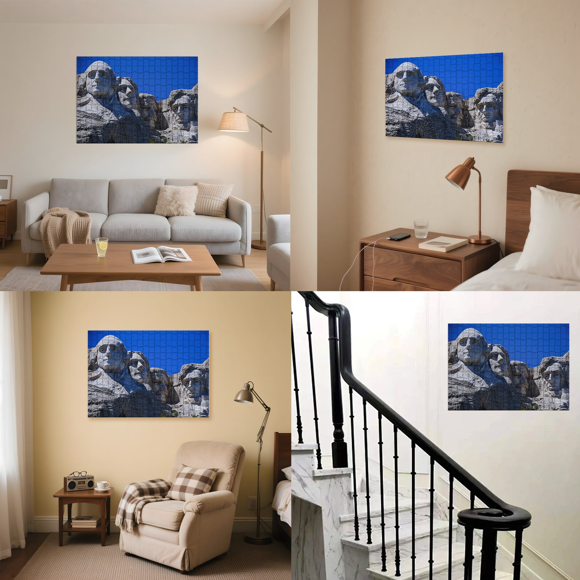 Mount Rushmore 500pcs/1000pcs Jigsaw Puzzle, Scratch-Resistant, Interactive Family Game & Brain-Boosting DIY Decor, Perfect for Halloween, Christmas & New Year Gifts, Family Puzzle Game