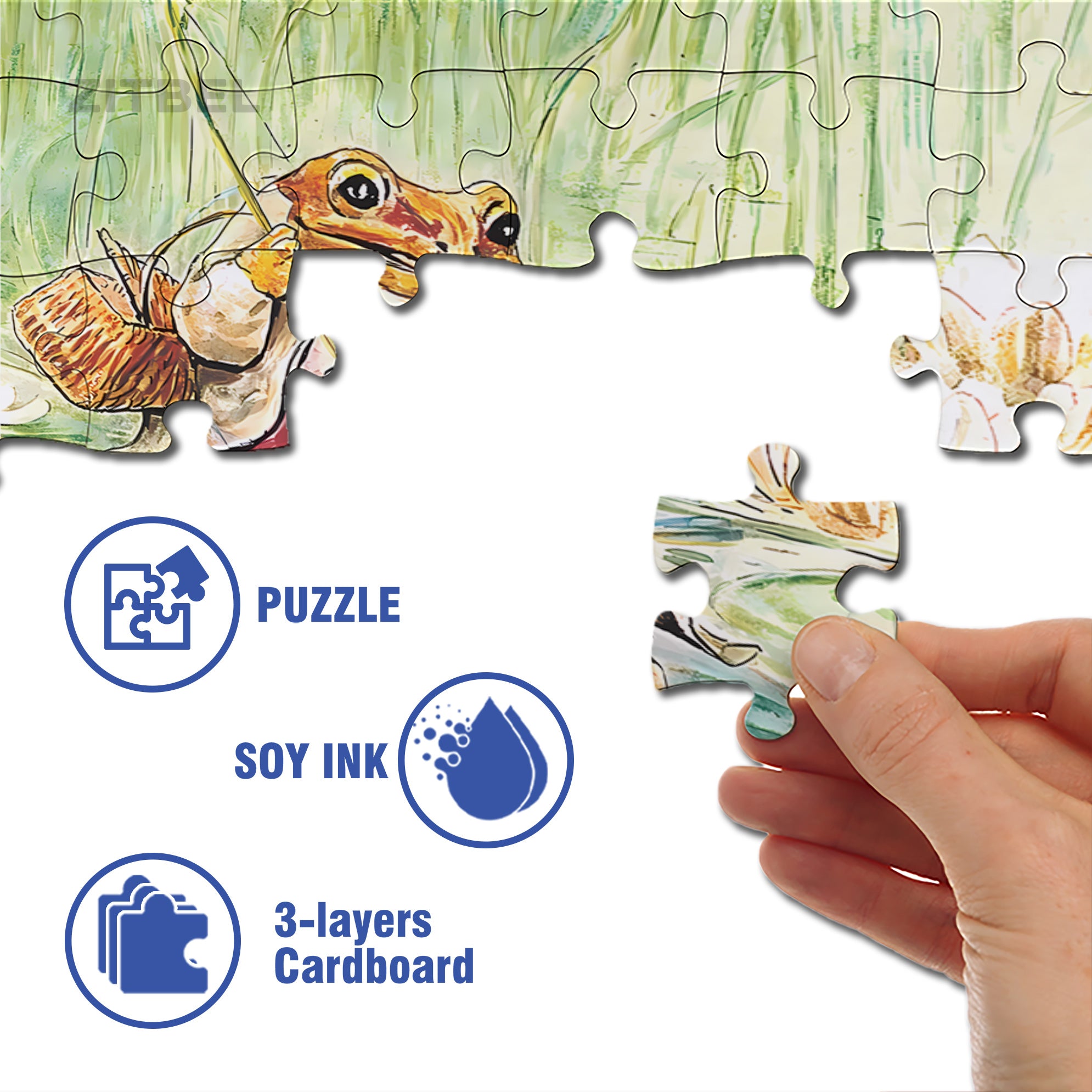 Mr. Jeremy Fisher 500pcs/1000pcs Jigsaw Puzzle, Scratch-Resistant, Interactive Family Game & Brain-Boosting DIY Decor, Perfect for Halloween, Christmas & New Year Gifts, Family Puzzle Game