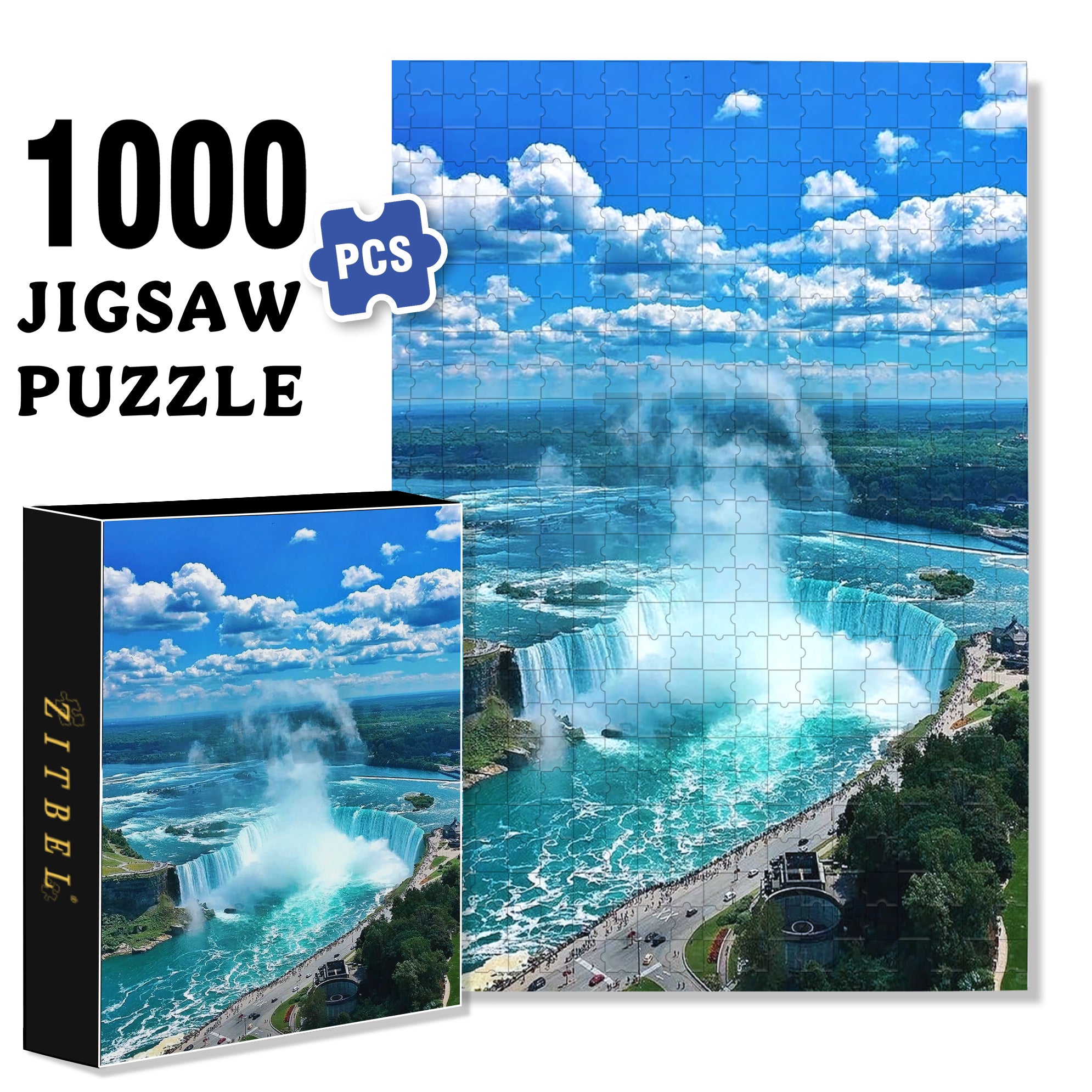 Niagara Falls 500pcs/1000pcs Jigsaw Puzzle, Scratch-Resistant, Interactive Family Game & Brain-Boosting DIY Decor, Perfect for Halloween, Christmas & New Year Gifts, Family Puzzle Game