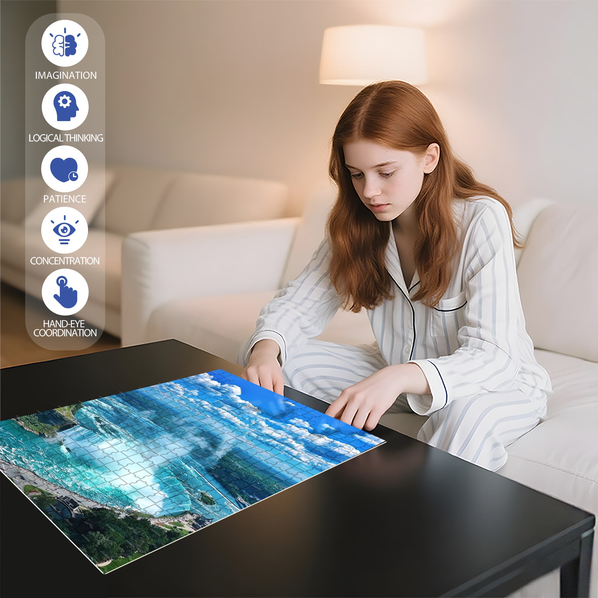 Niagara Falls 500pcs/1000pcs Jigsaw Puzzle, Scratch-Resistant, Interactive Family Game & Brain-Boosting DIY Decor, Perfect for Halloween, Christmas & New Year Gifts, Family Puzzle Game