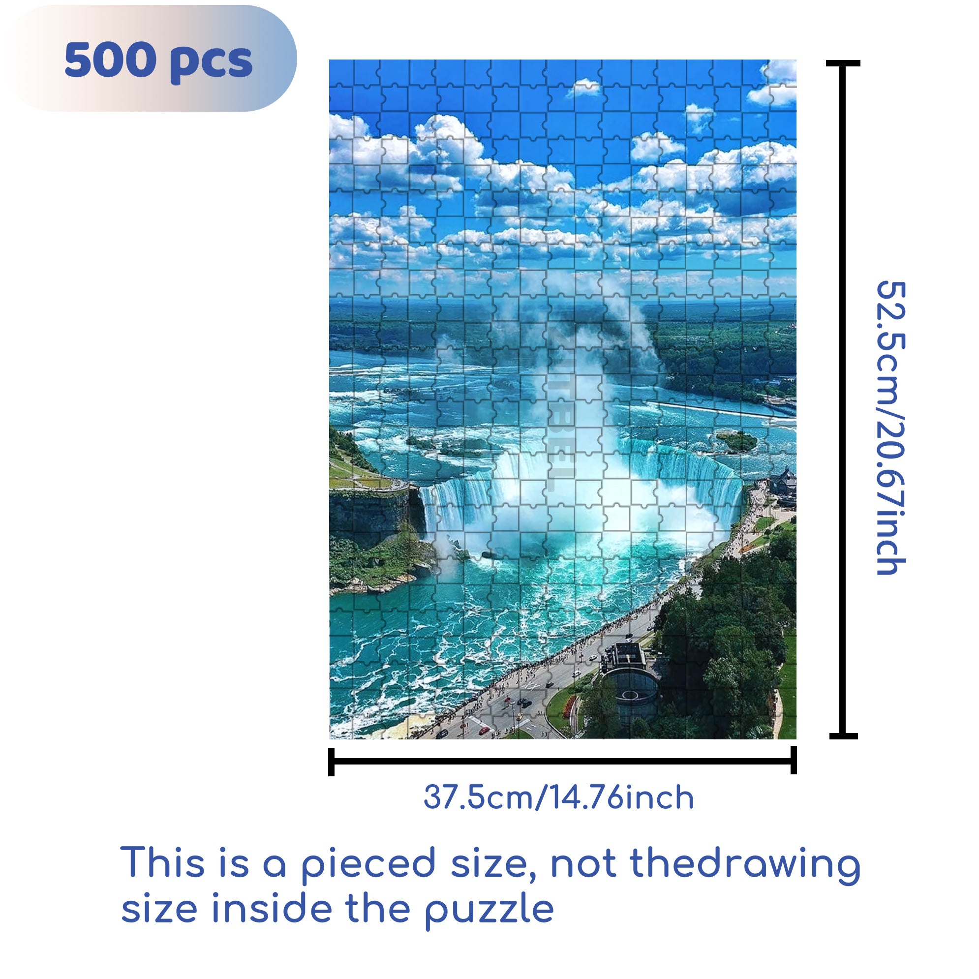 Niagara Falls 500pcs/1000pcs Jigsaw Puzzle, Scratch-Resistant, Interactive Family Game & Brain-Boosting DIY Decor, Perfect for Halloween, Christmas & New Year Gifts, Family Puzzle Game
