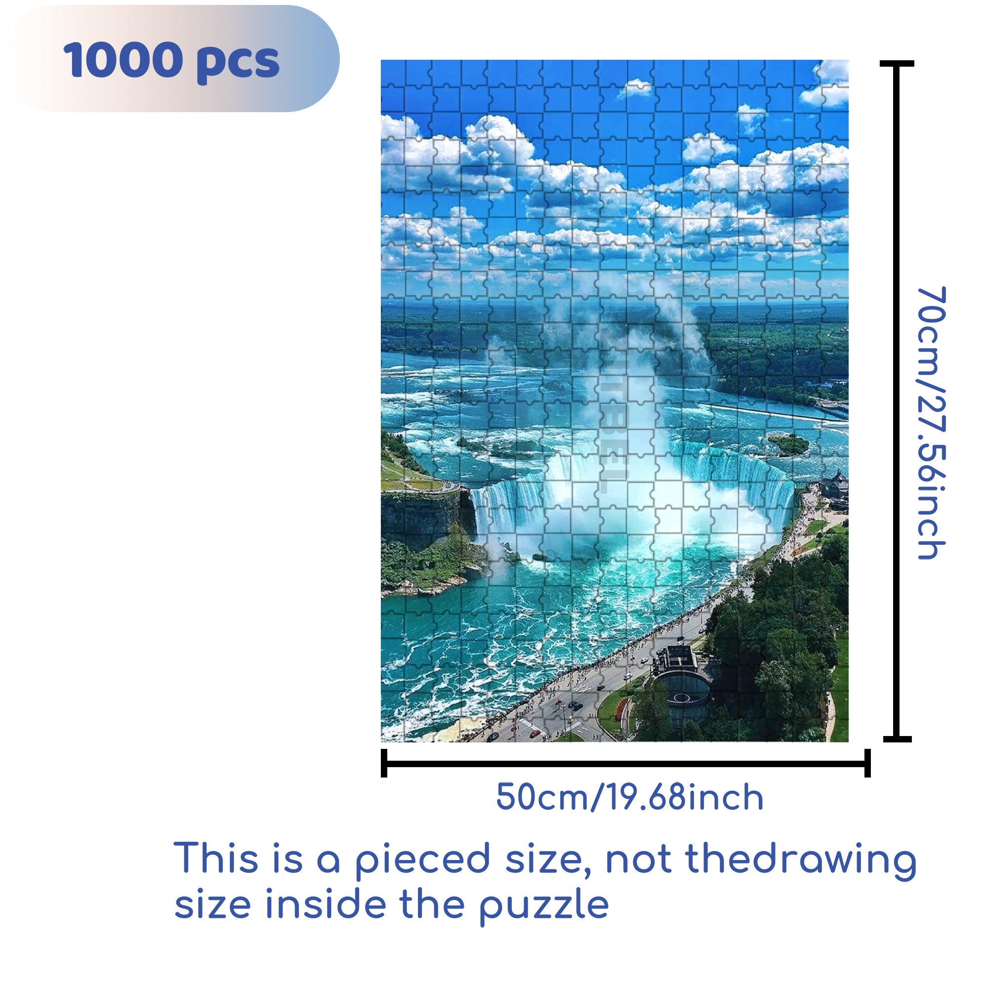 Niagara Falls 500pcs/1000pcs Jigsaw Puzzle, Scratch-Resistant, Interactive Family Game & Brain-Boosting DIY Decor, Perfect for Halloween, Christmas & New Year Gifts, Family Puzzle Game