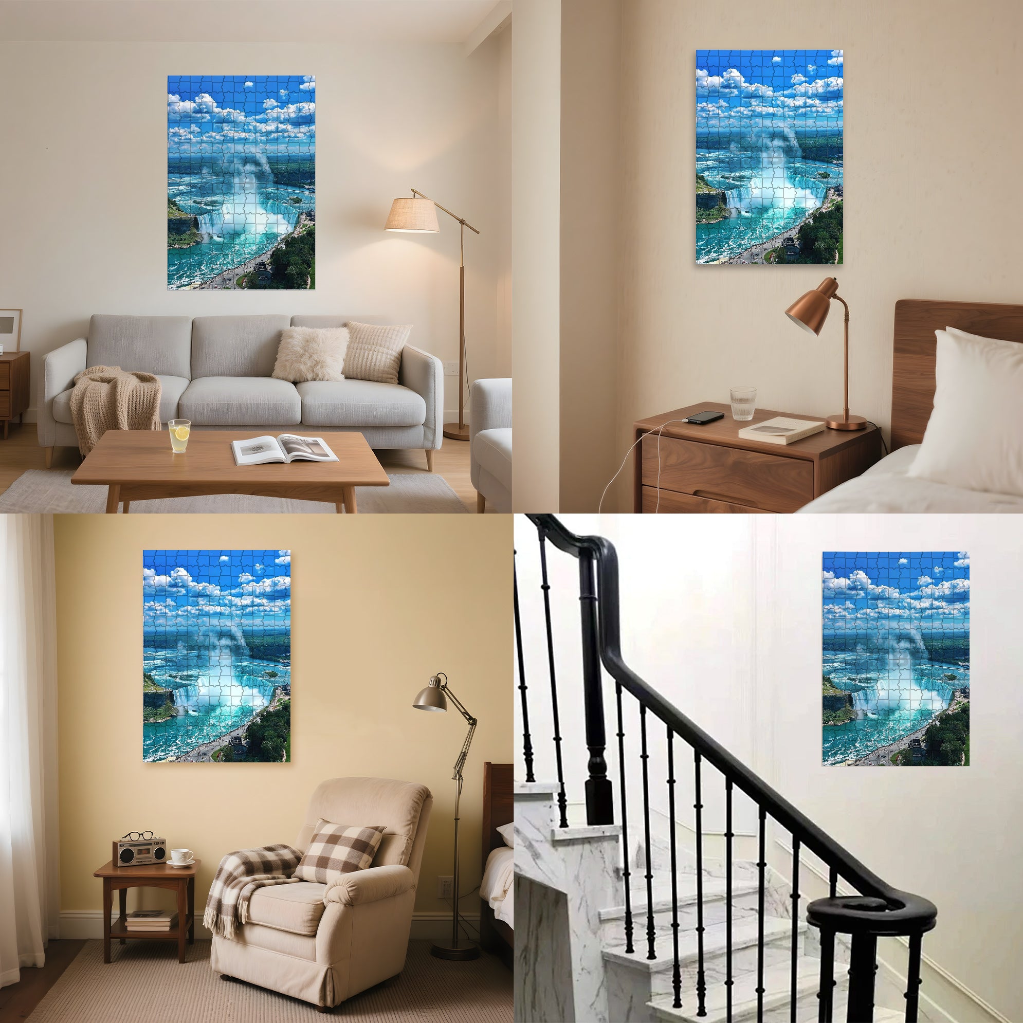 Niagara Falls 500pcs/1000pcs Jigsaw Puzzle, Scratch-Resistant, Interactive Family Game & Brain-Boosting DIY Decor, Perfect for Halloween, Christmas & New Year Gifts, Family Puzzle Game