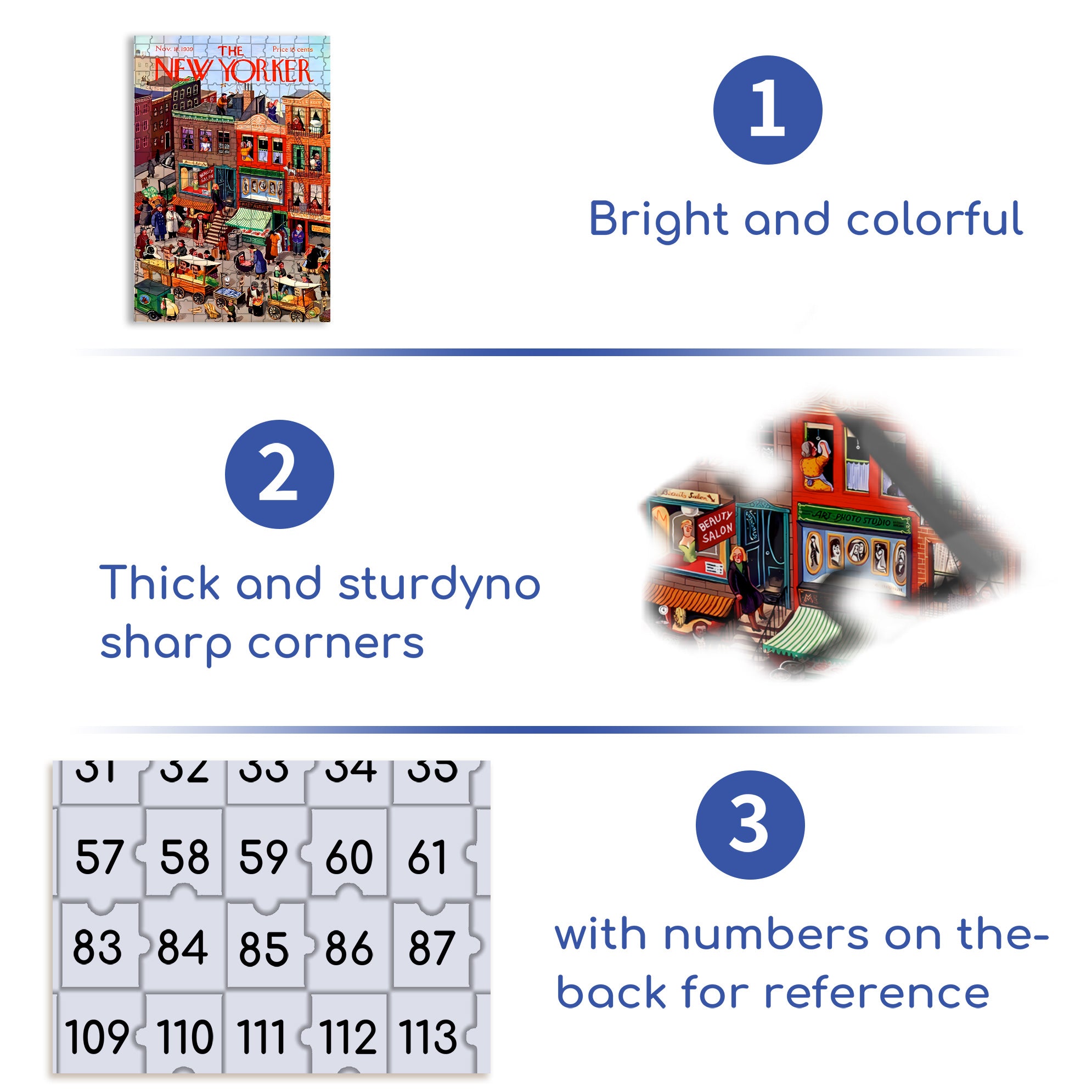 NY Main Street 500pcs/1000pcs Jigsaw Puzzle, Scratch-Resistant, Interactive Family Game & Brain-Boosting DIY Decor, Perfect for Halloween, Christmas & New Year Gifts, Family Puzzle Game