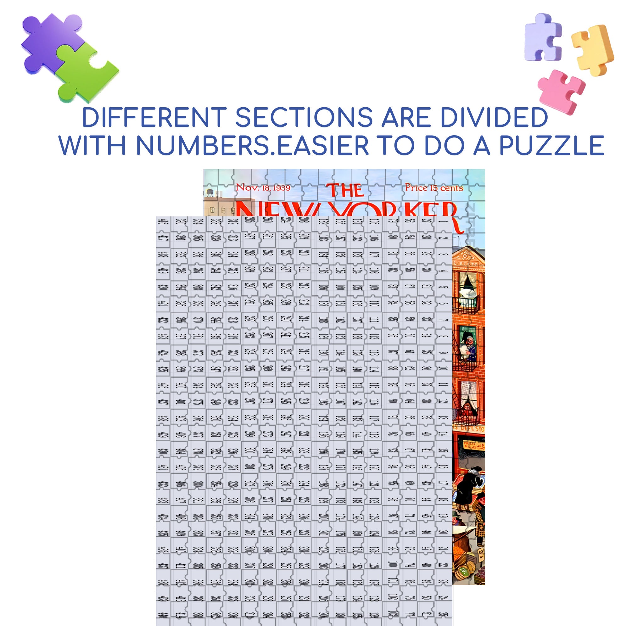 NY Main Street 500pcs/1000pcs Jigsaw Puzzle, Scratch-Resistant, Interactive Family Game & Brain-Boosting DIY Decor, Perfect for Halloween, Christmas & New Year Gifts, Family Puzzle Game