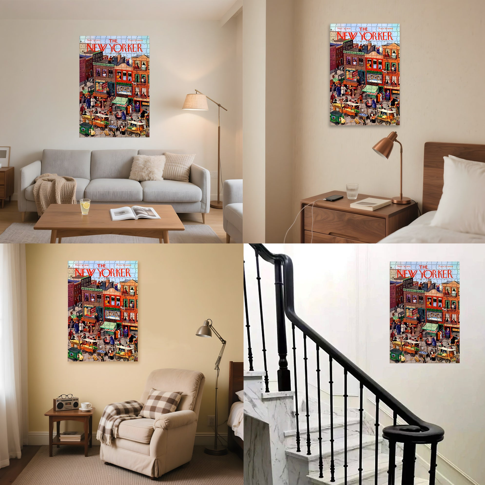 NY Main Street 500pcs/1000pcs Jigsaw Puzzle, Scratch-Resistant, Interactive Family Game & Brain-Boosting DIY Decor, Perfect for Halloween, Christmas & New Year Gifts, Family Puzzle Game