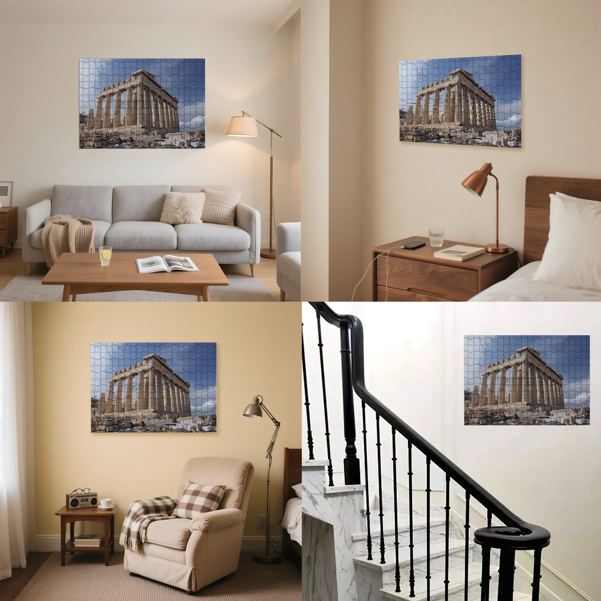 Parthenon 500pcs/1000pcs Jigsaw Puzzle, Scratch-Resistant, Interactive Family Game & Brain-Boosting DIY Decor, Perfect for Halloween, Christmas & New Year Gifts, Family Puzzle Game