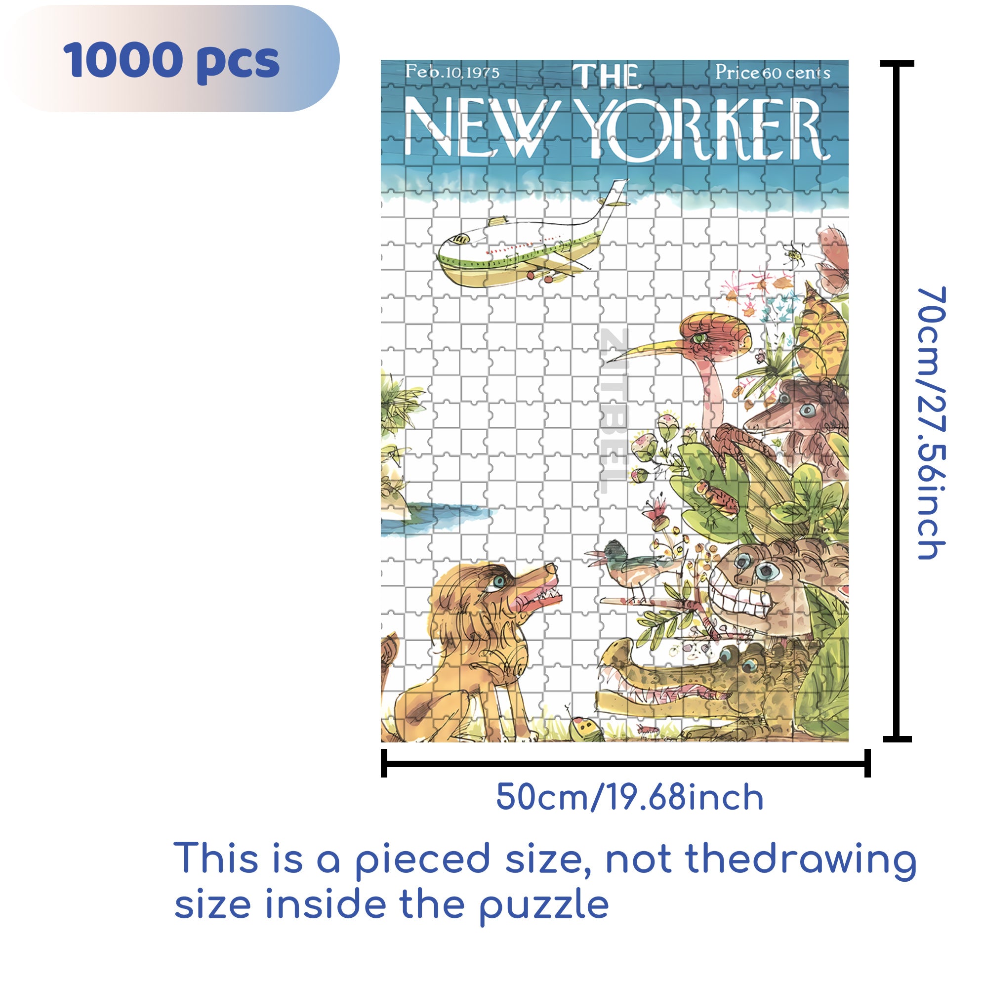 Plane Landing 500pcs/1000pcs Jigsaw Puzzle, Scratch-Resistant, Interactive Family Game & Brain-Boosting DIY Decor, Perfect for Halloween, Christmas & New Year Gifts, Family Puzzle Game