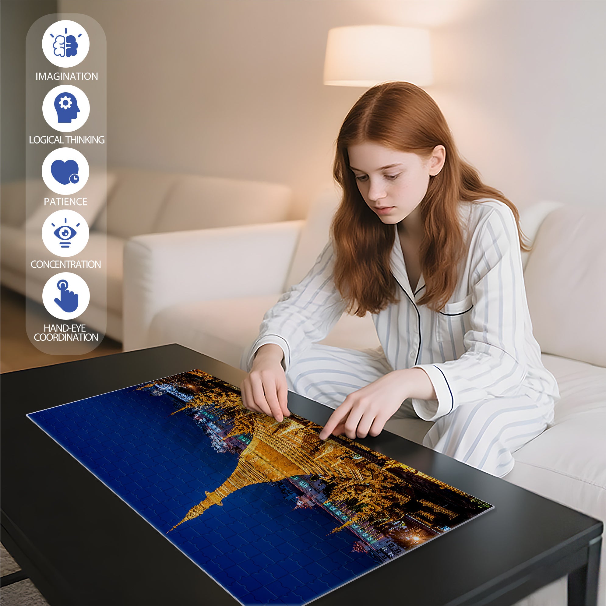 Shwedagon Pagoda in Yangon 500pcs/1000pcs Jigsaw Puzzle, Scratch-Resistant, Interactive Family Game & Brain-Boosting DIY Decor, Perfect for Halloween, Christmas & New Year Gifts, Family Puzzle Game
