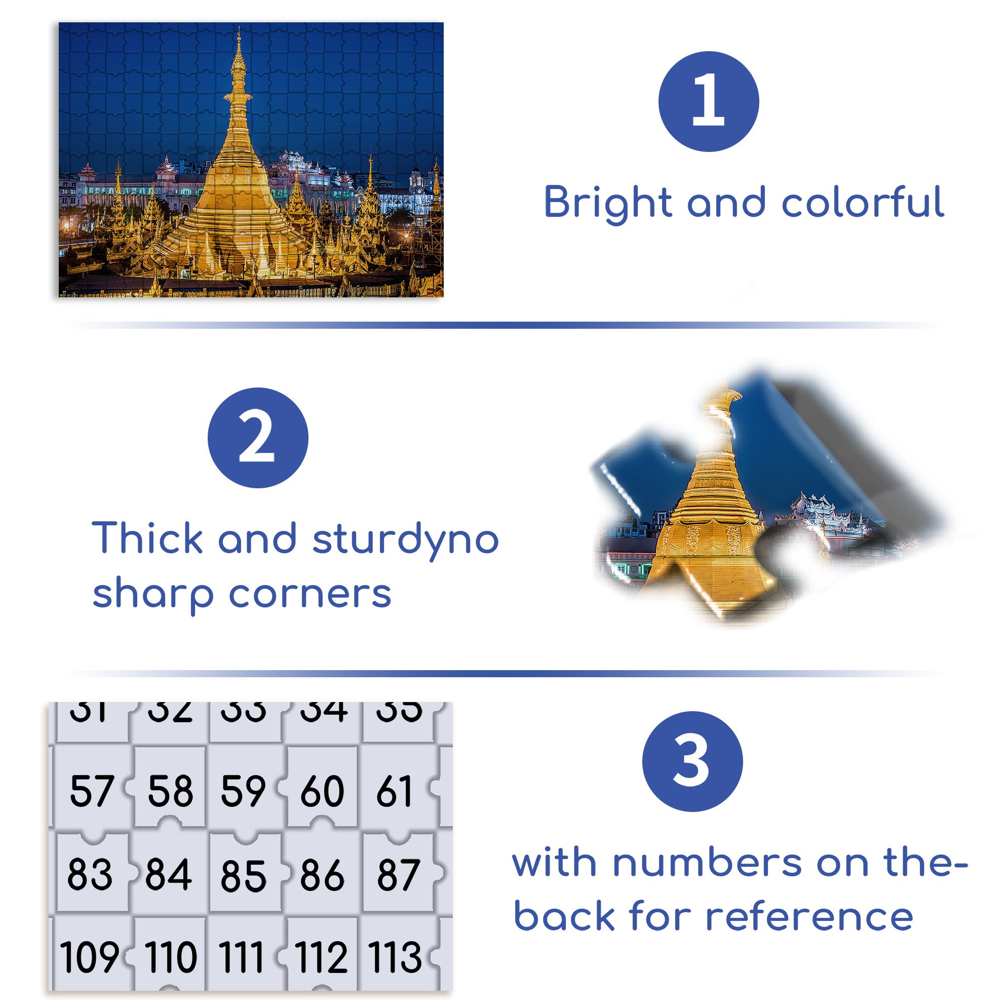 Shwedagon Pagoda in Yangon 500pcs/1000pcs Jigsaw Puzzle, Scratch-Resistant, Interactive Family Game & Brain-Boosting DIY Decor, Perfect for Halloween, Christmas & New Year Gifts, Family Puzzle Game
