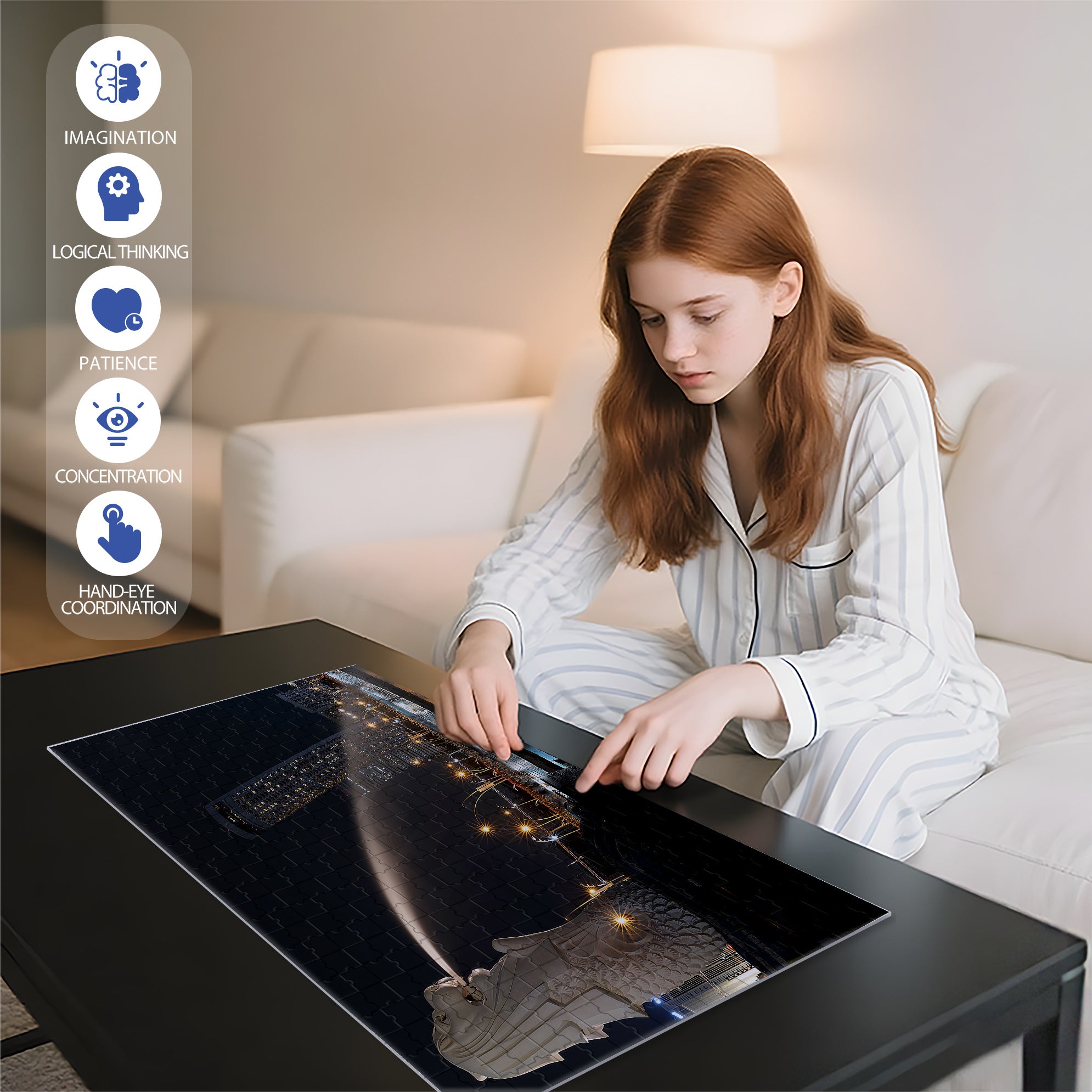 Singapore Merlion 500pcs/1000pcs Jigsaw Puzzle, Scratch-Resistant, Interactive Family Game & Brain-Boosting DIY Decor, Perfect for Halloween, Christmas & New Year Gifts, Family Puzzle Game
