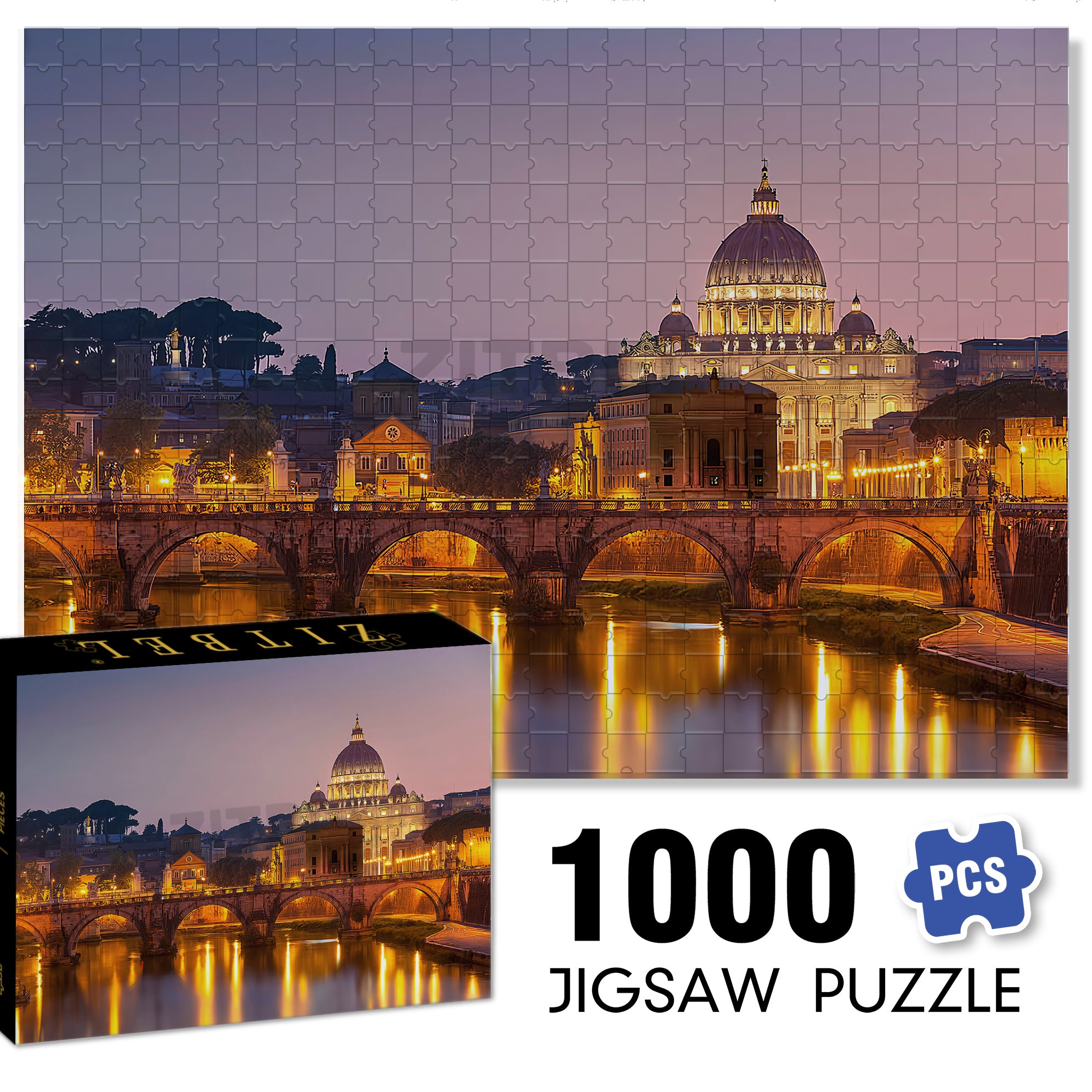 St. Peter's Basilica 500pcs/1000pcs Jigsaw Puzzle, Scratch-Resistant, Interactive Family Game & Brain-Boosting DIY Decor, Perfect for Halloween, Christmas & New Year Gifts, Family Puzzle Game