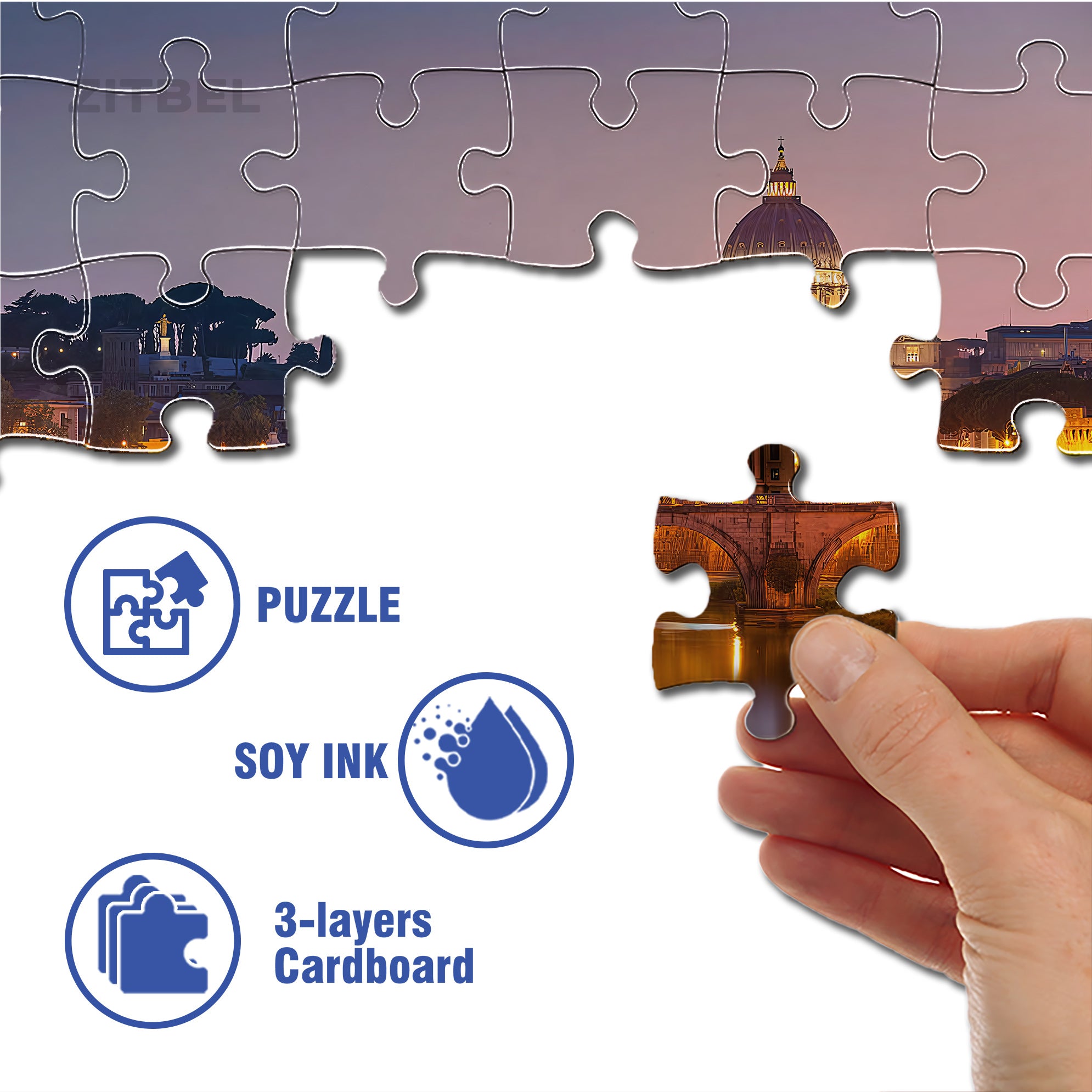 St. Peter's Basilica 500pcs/1000pcs Jigsaw Puzzle, Scratch-Resistant, Interactive Family Game & Brain-Boosting DIY Decor, Perfect for Halloween, Christmas & New Year Gifts, Family Puzzle Game
