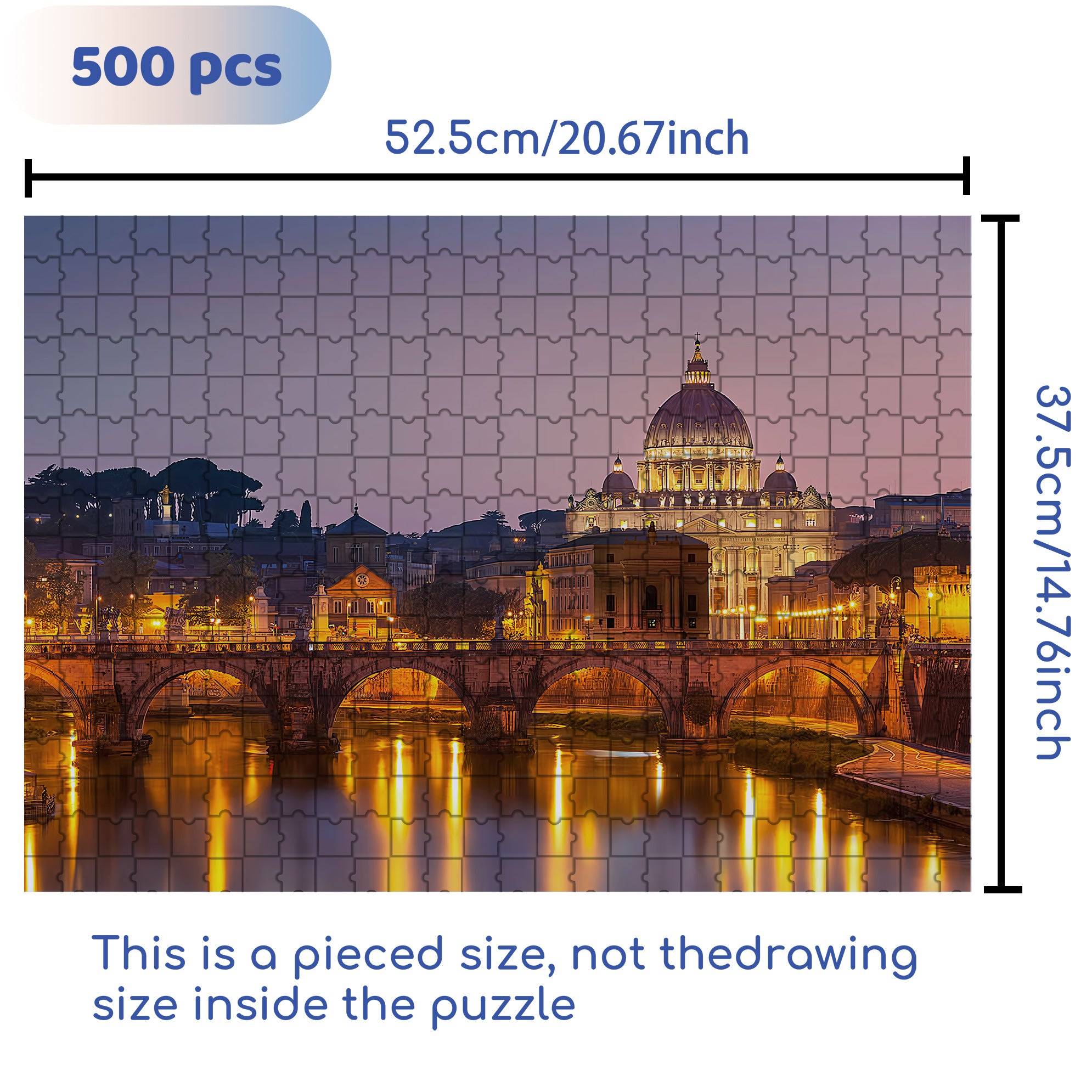 St. Peter's Basilica 500pcs/1000pcs Jigsaw Puzzle, Scratch-Resistant, Interactive Family Game & Brain-Boosting DIY Decor, Perfect for Halloween, Christmas & New Year Gifts, Family Puzzle Game