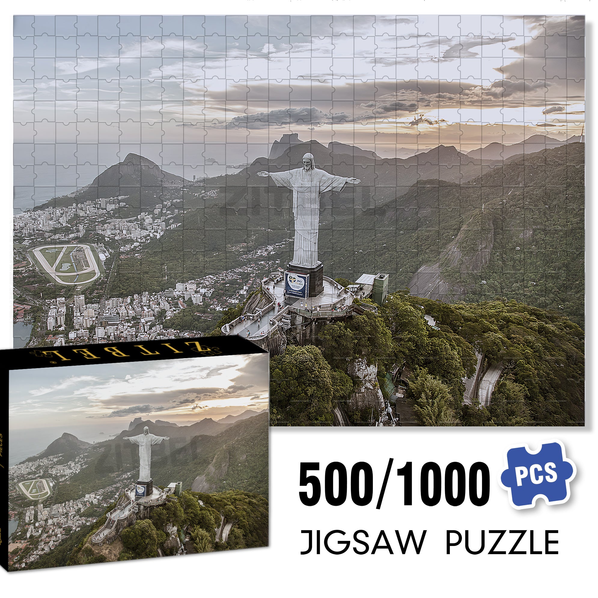 Statue of Jesus Christ the Savior 500pcs/1000pcs Jigsaw Puzzle, Scratch-Resistant, Interactive Family Game & Brain-Boosting DIY Decor, Perfect for Halloween, Christmas & New Year Gifts, Family Puzzle Game